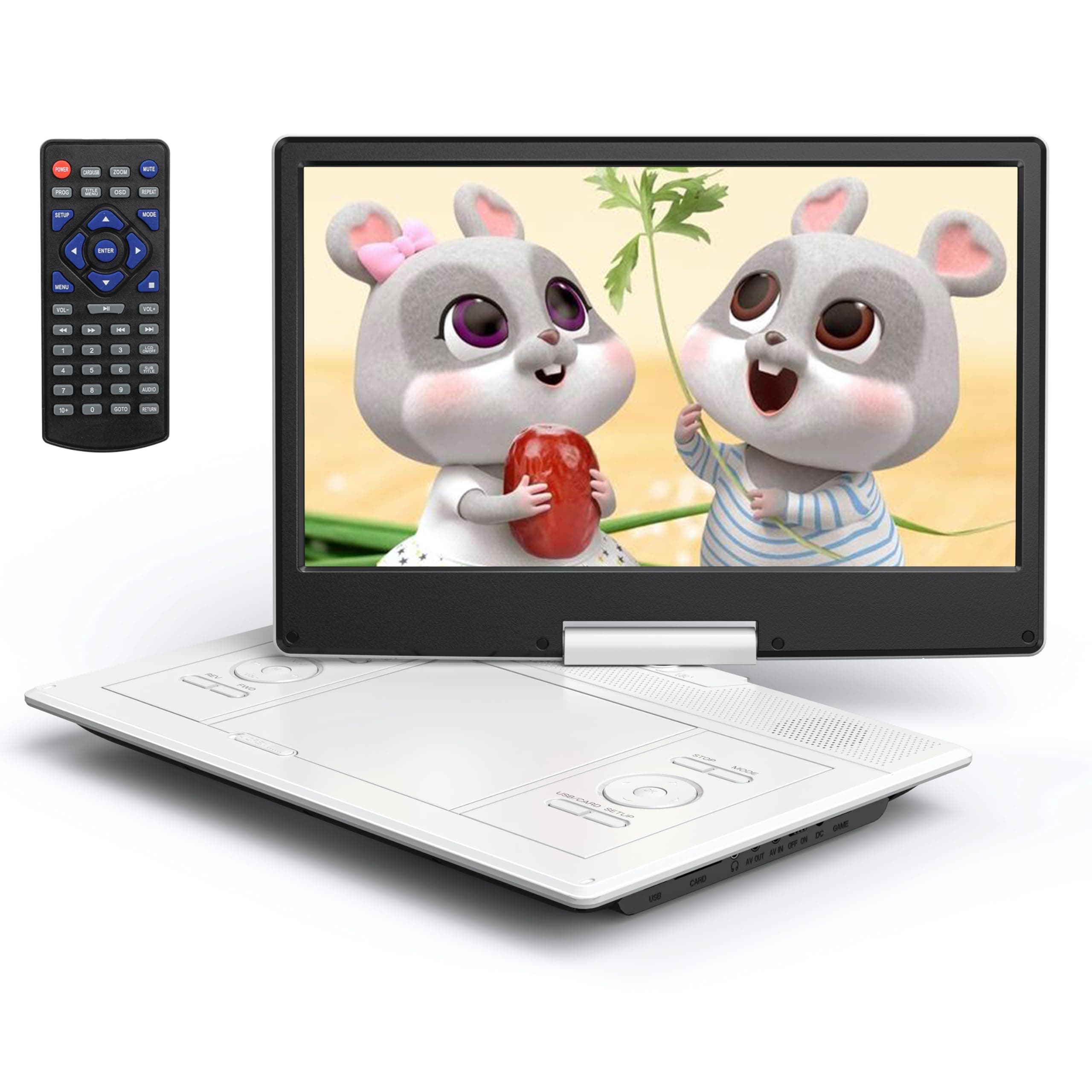 Yoton Lecteur DVD Portable Voiture 16,9" avec Écran HD 14,1" - Autonomie 6h, Lecteur Multizone, Mémoire de Lecture, Compatible USB/SD/Synchro TV & Casque(Chargeur Inclus)