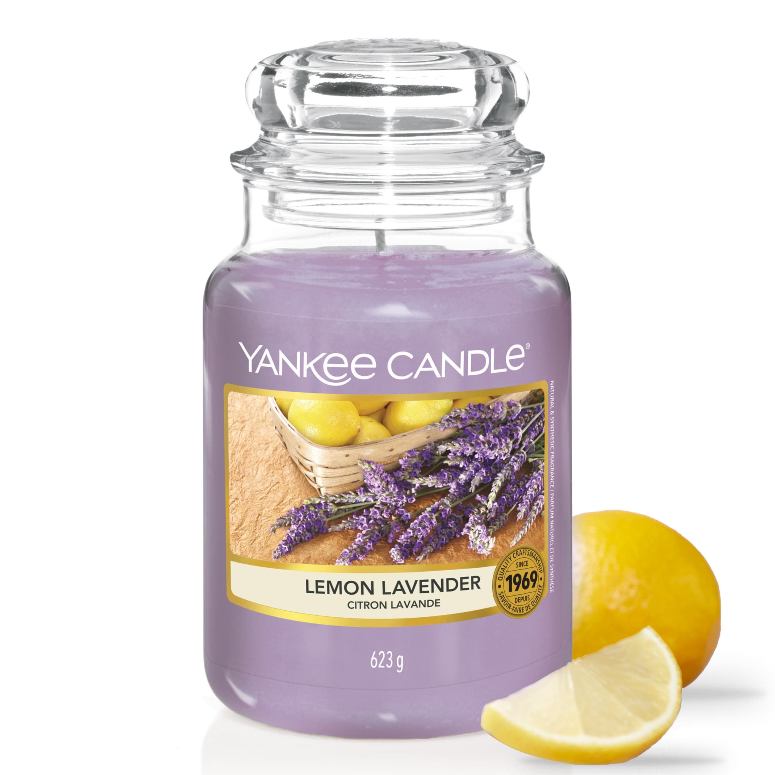 Yankee Candle Duftkerze im Glas (groß) | Lemon Lavender | Kerze mit langer Brenndauer bis zu 150 Stunden | Perfekte Geschenke für Frauen