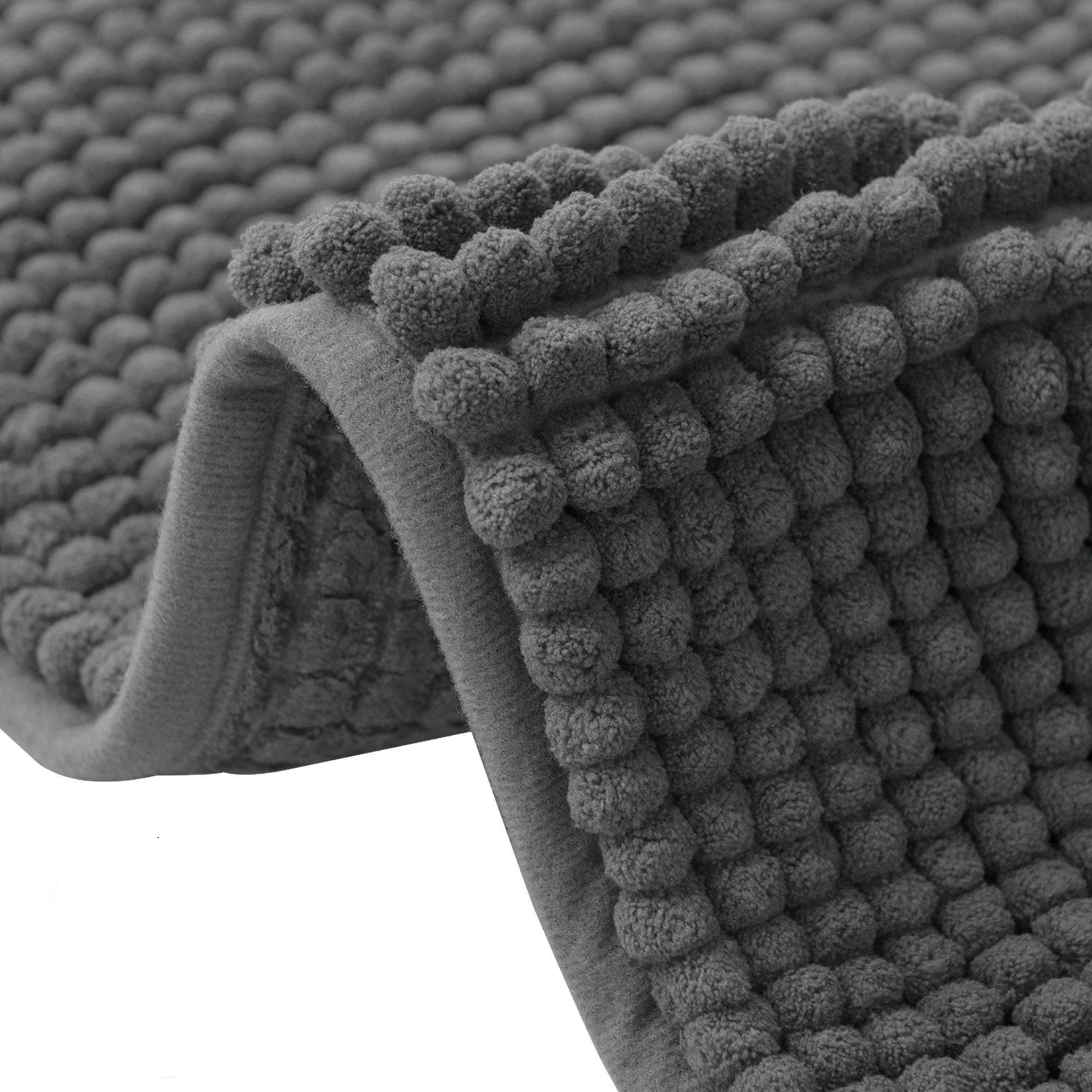 Flintronic Alfombra de Baño Antideslizante, Microfibra de Chenille, Lavable a Máquina, Suave y Cómoda, Súper Absorbente, para Bañera, Ducha y Baño (40 x 60cm, Gris)