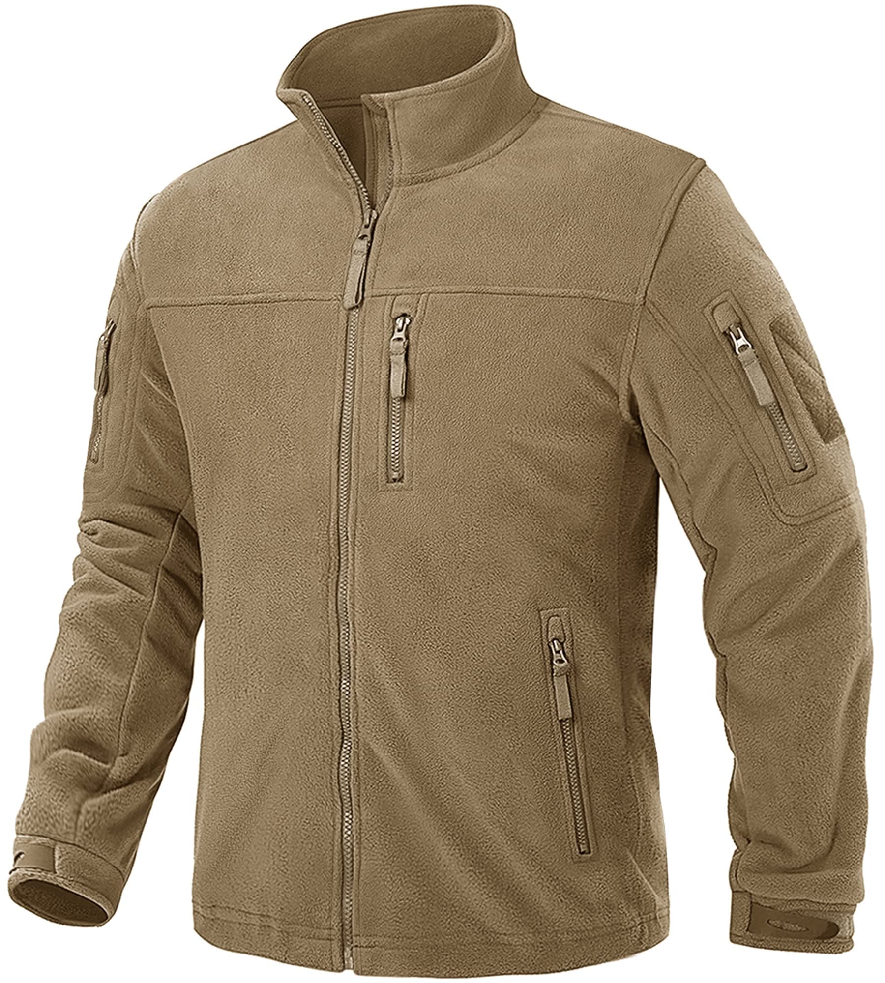 TACVASEN Giacca Invernale da Uomo Giacche Tattiche Full-Zip Jacket in Pile con Tasche con Cerniera