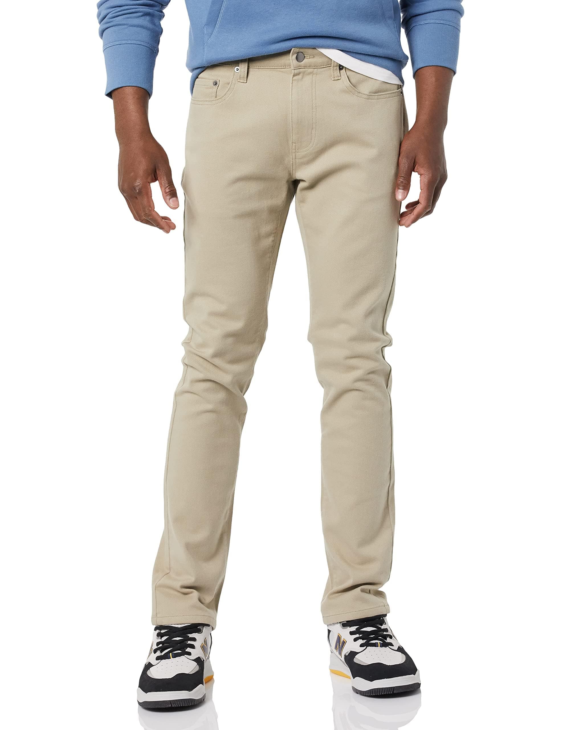 Amazon Essentials Pantaloni Casual Chino Elasticizzati dal Taglio Classico Uomo
