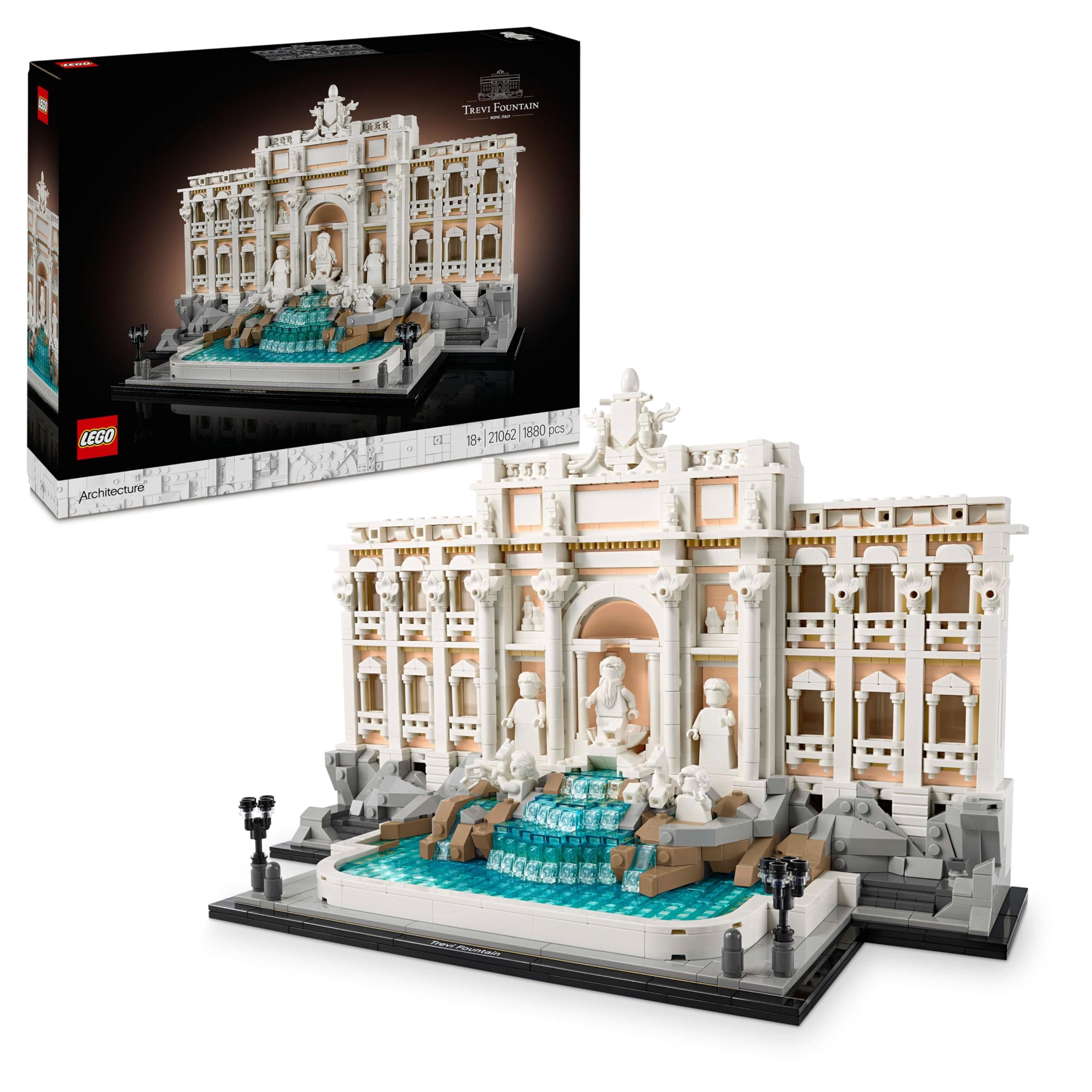 LEGO Architecture Fontana di Trevi Maqueta para Construir para Adultos, Monumento Italiano de Fuente Barroca y Minifiguras, Decoración del Hogar, Regalo para Viajeros 21062