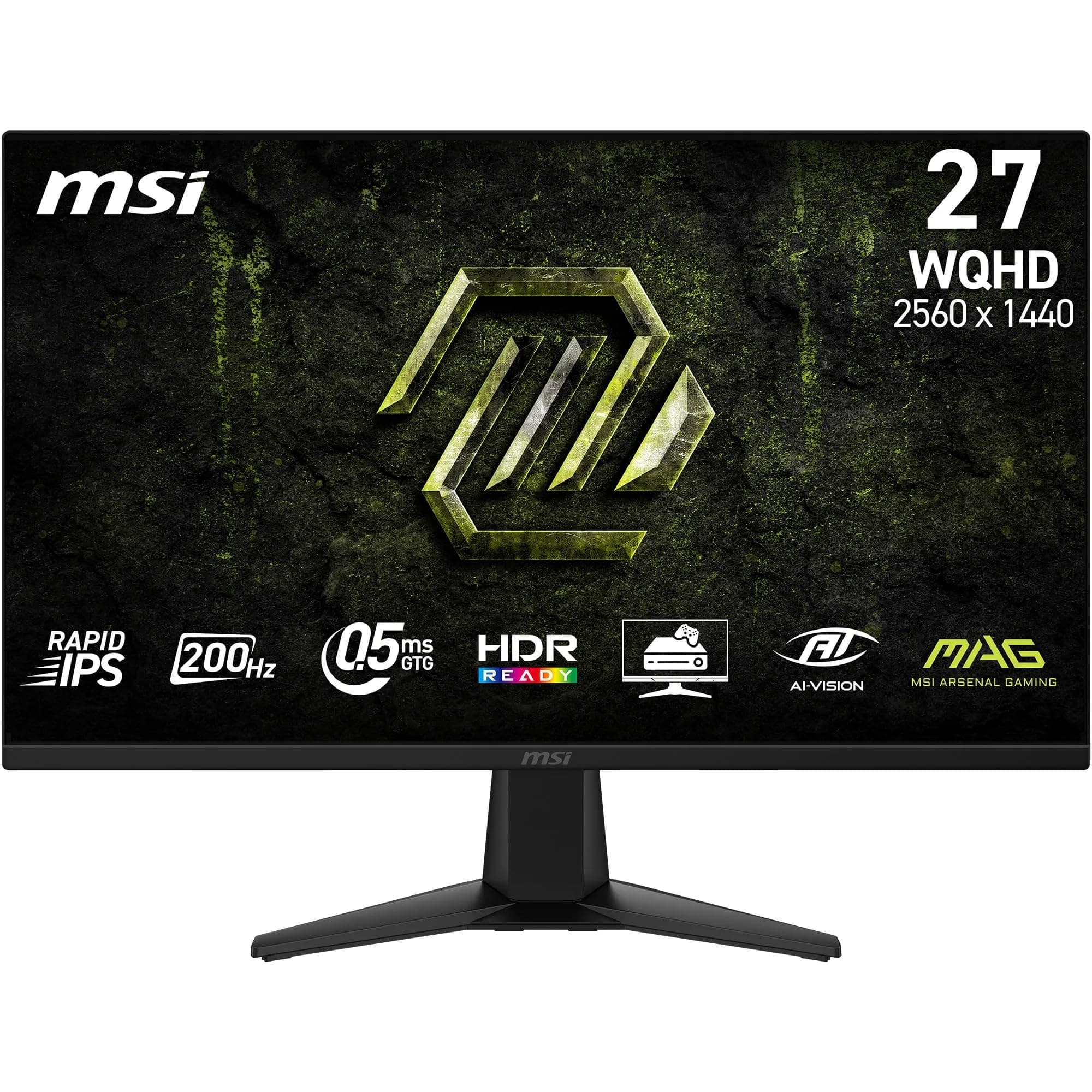 msi mag 275QFA E20 27" Gaming Monitor, 2560x1440 WQHD Rapid IPS, 200 Hz, 0,5 ms, HDR Ready, AMD FreeSync Premium, Eye Care, AI Vision, HDMI 2.0b, DP 1.4a, Frameless, VESA Mount