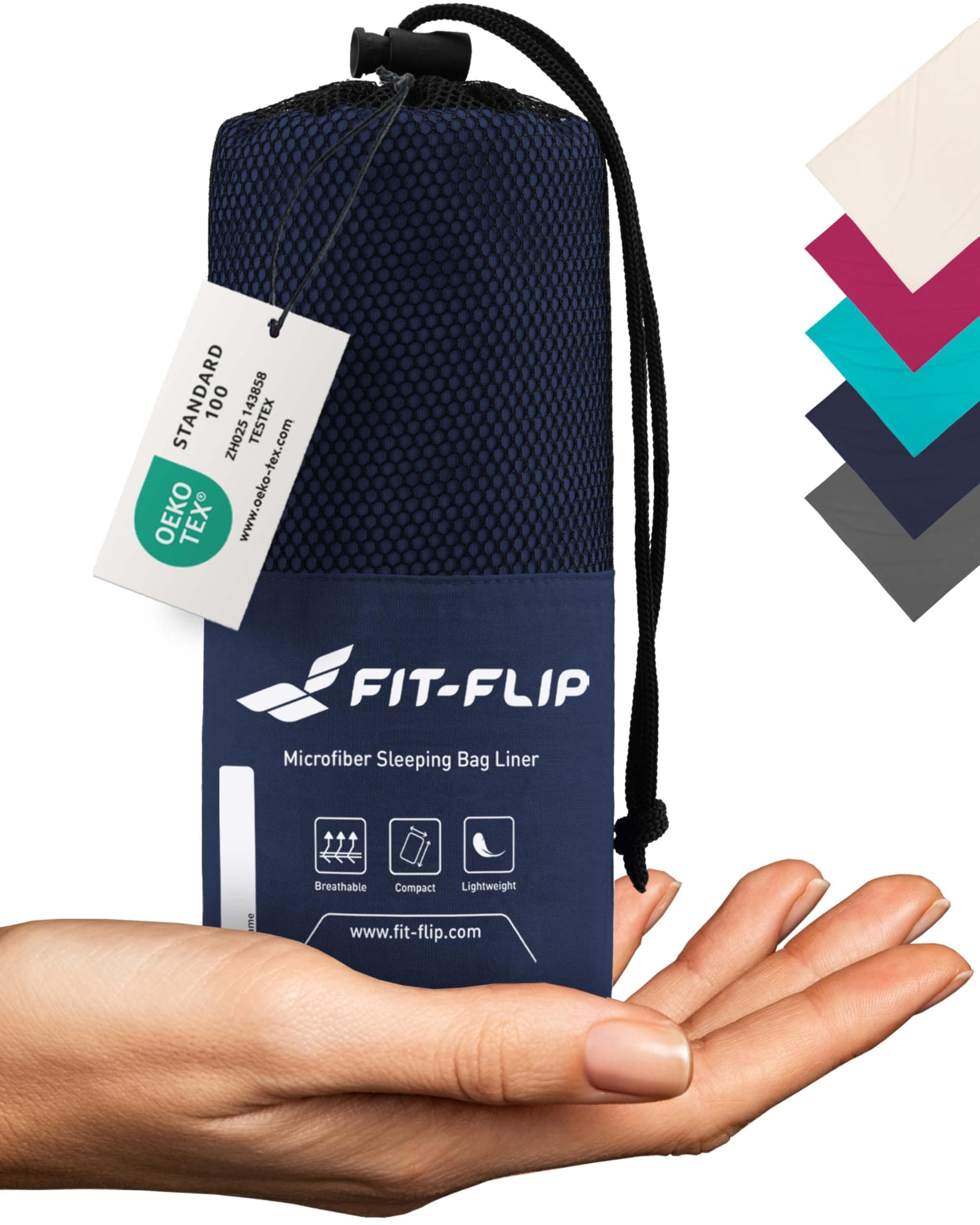 Fit-Flip Sacco Lenzuolo da Viaggio - 100% Cotone o Microfibra ultraleggero