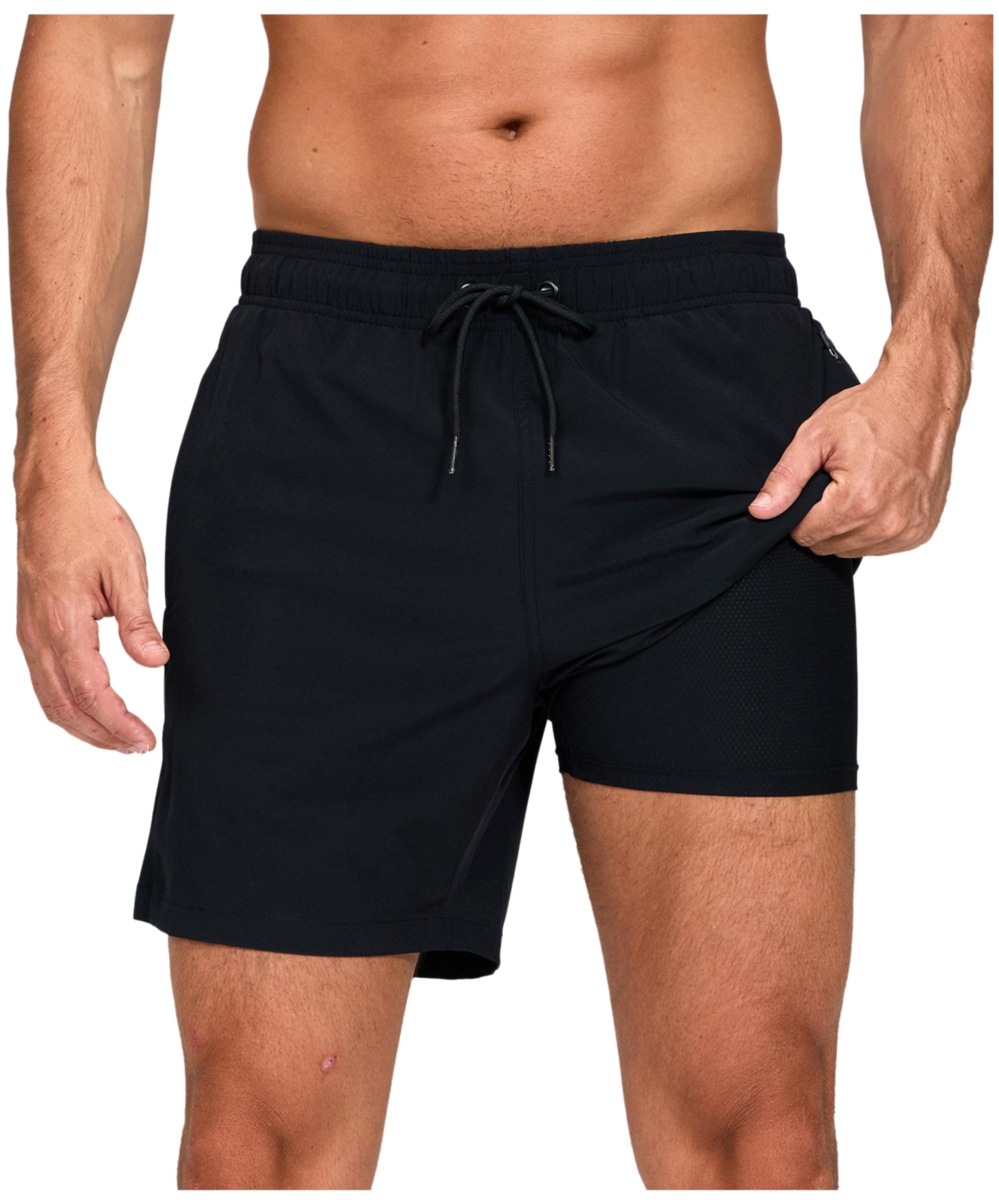 outfit spring Bañador Hombre Secado Rápido con Bolsillo, Pantalones Cortos de Natación 2 en 1 con Forro de Compresión, Bañadores Deportivos para Playa, Piscina y Entrenamiento