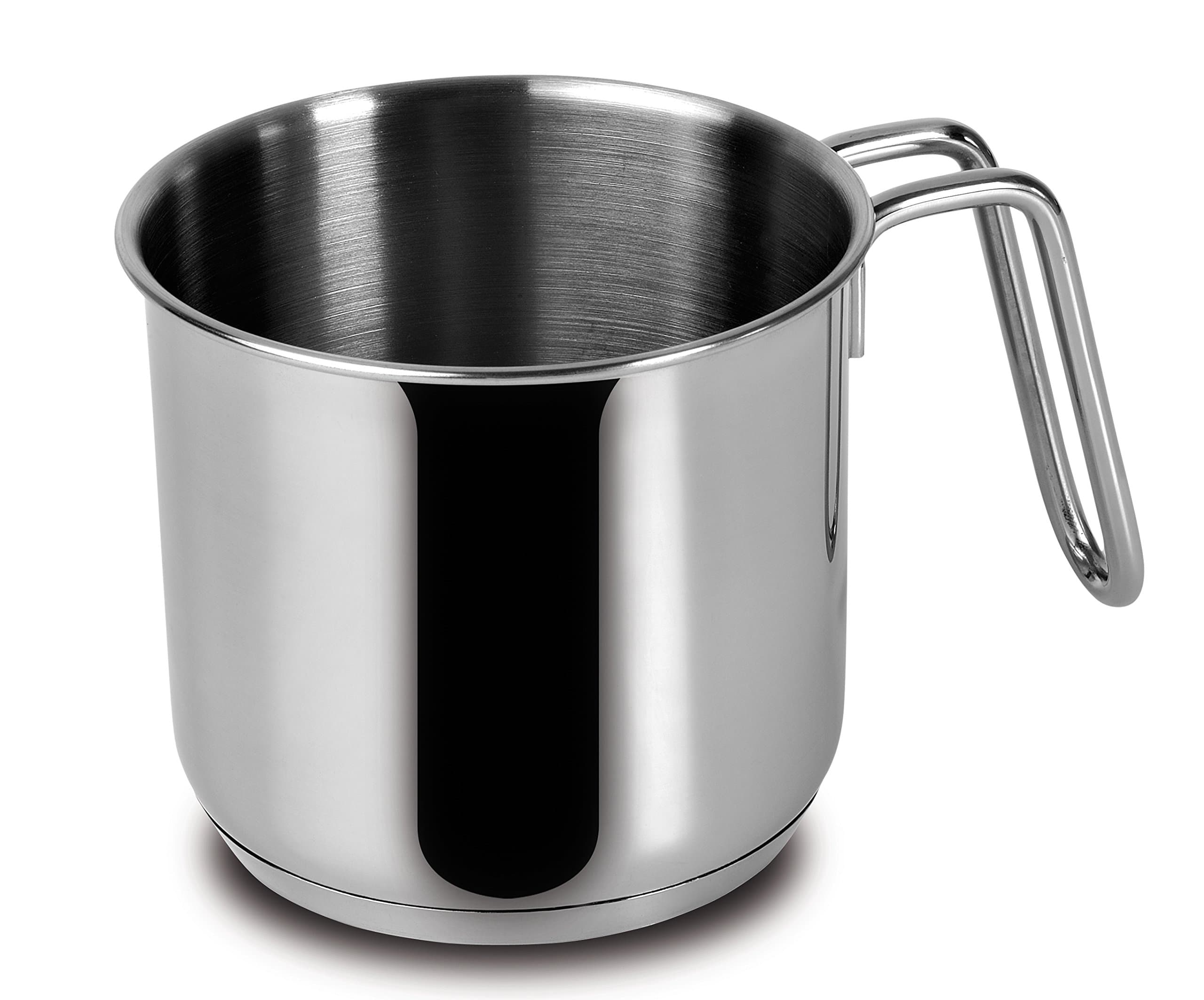 Lagostina Every Bollilatte Ø 12 cm in Acciaio Inox 18/10 con Fondo Lagoseal Plus, Esterno Satinato e Ampie Manicature, Adatta a Tutte le Fonti di Calore, Inclusa Induzione