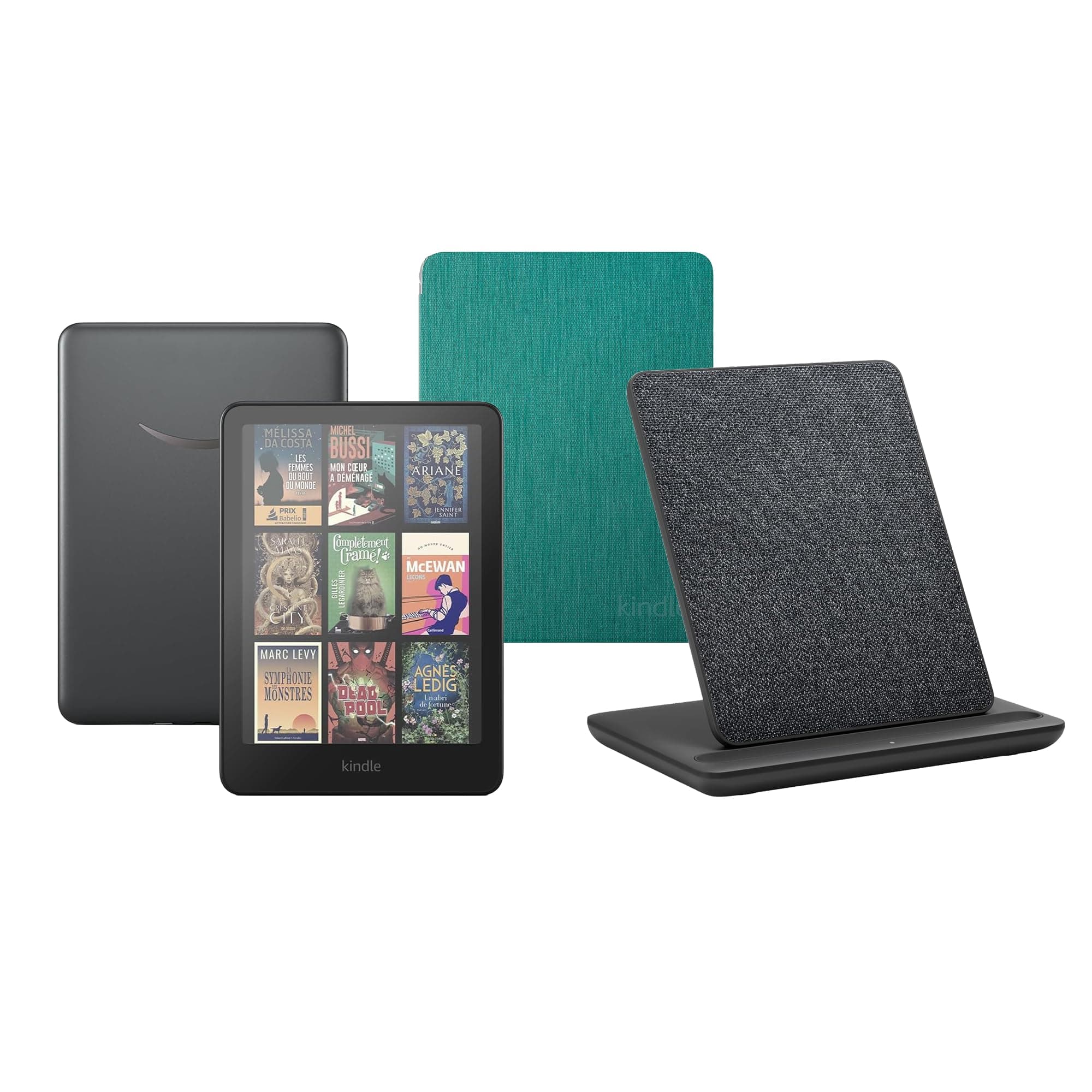 Kindle Colorsoft Signature Edition (32 GB) Avec étui jade transparent et station de charge sans fil