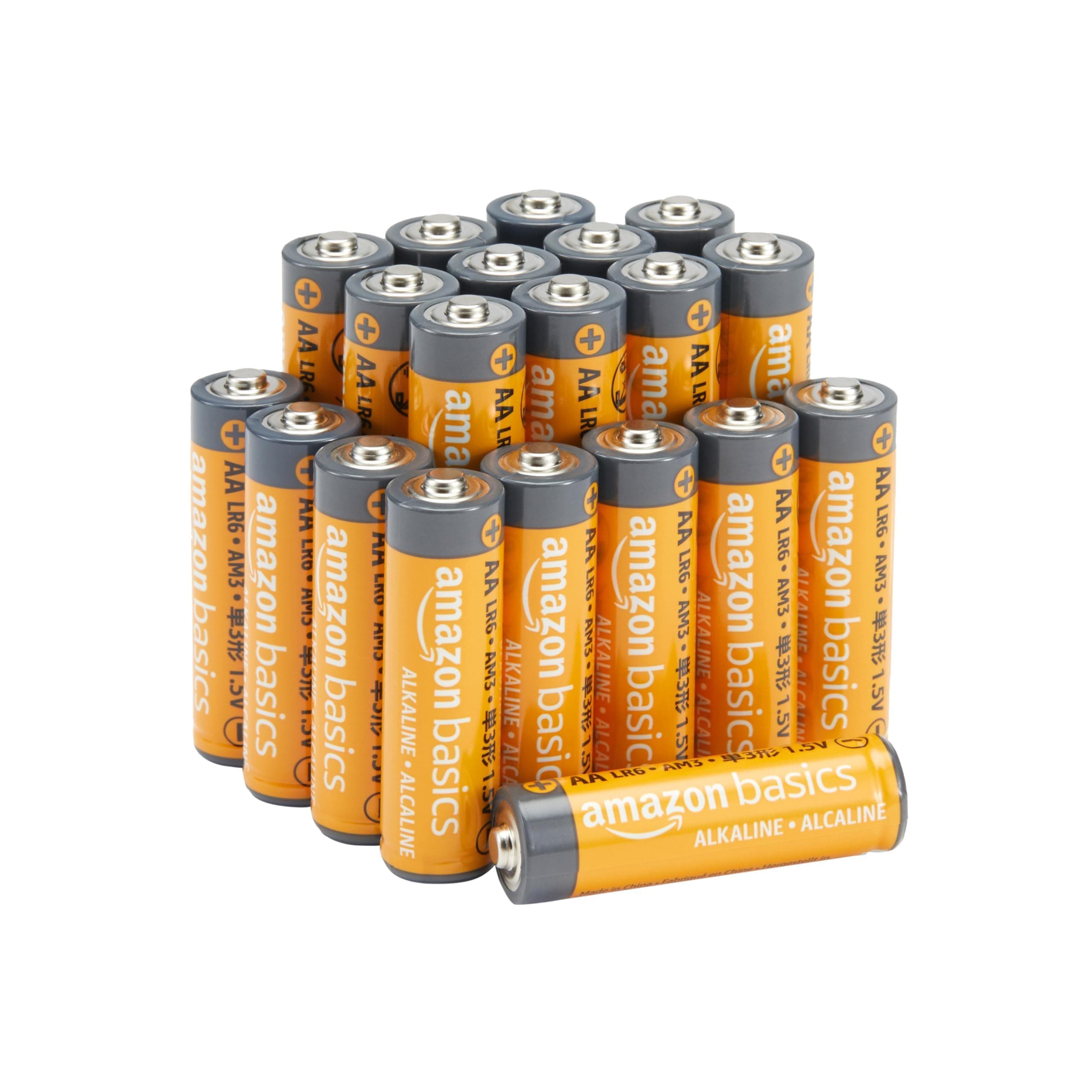 Amazon Basics Lot de 20 piles alcalines AA haute performance, 1,5 V, durée de conservation de 10 ans