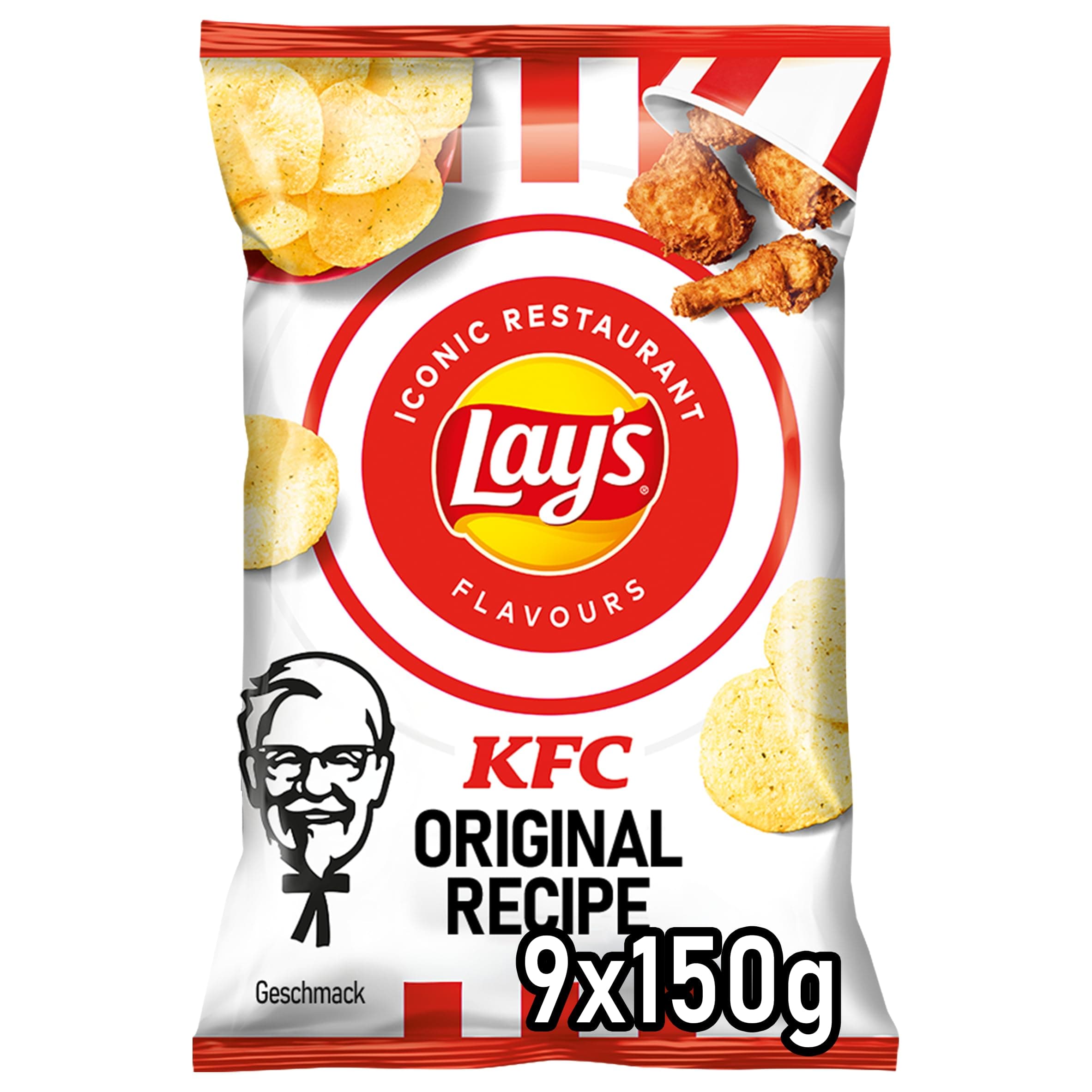 Lay's KFC Kentucky Fried Chicken - Knusprig gewürzte Kartoffelchips für eine gelungene Party (9 x 150 g)