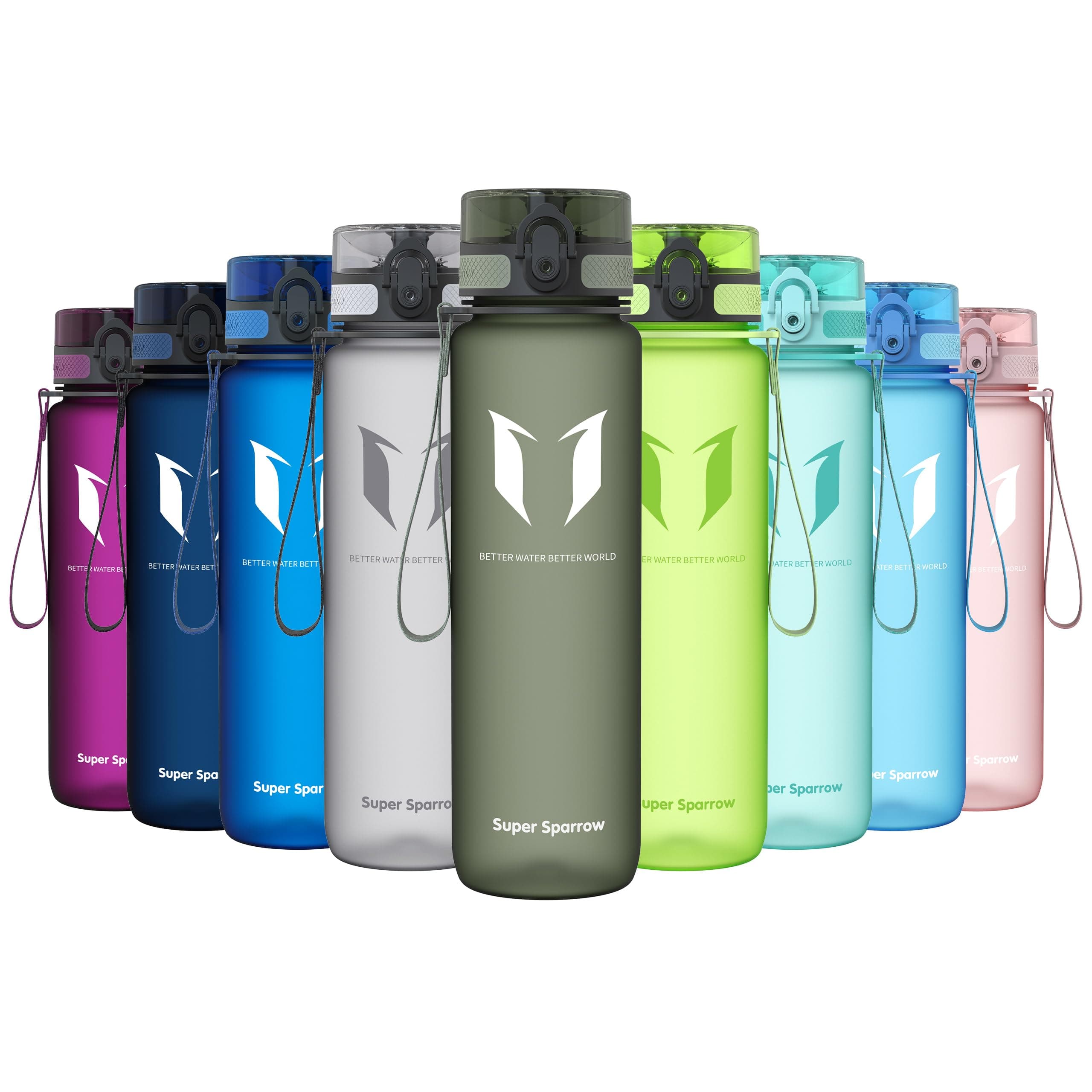 Super Sparrow Borraccia Sportiva & Bottiglia Bambini Senza Perdite - 350ml/500ml/750ml/1L/1.5L - Senza BPA