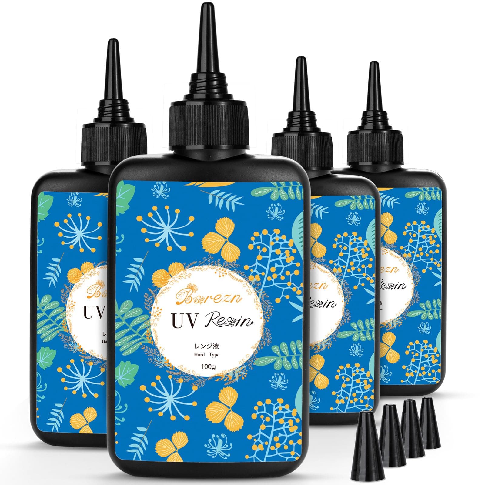 Bsrezn Resina UV Trasparente per Gioielli 400g | Kit Resina Epossidica Trasparente Dura, Polimerizzazione UV Resin per La Creazione di Gioielli, Fai-da-te