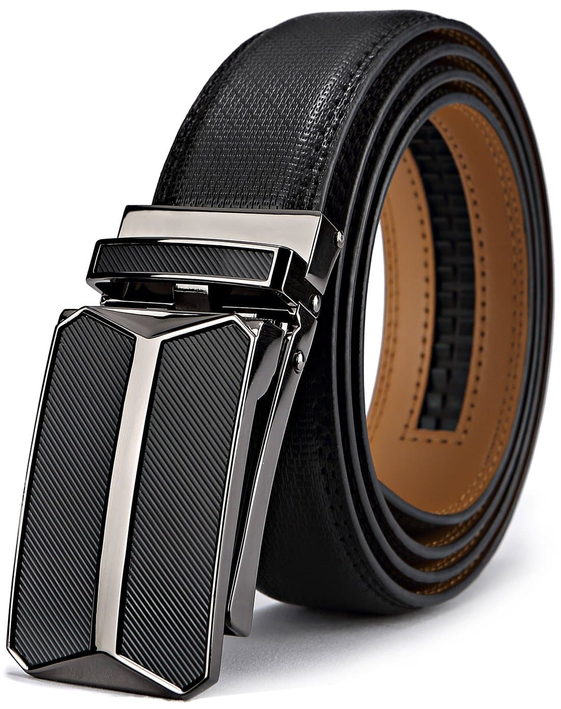 BULLIANT Cintura Uomo, Cintura Pelle 35mm,Trim Regolabile | Cintura Uomo Fibbia Automatica,Confezione Regalo