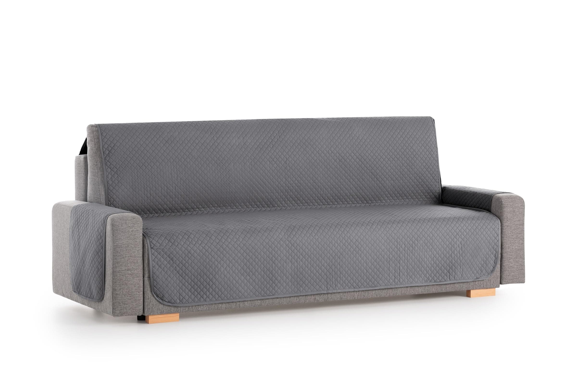 Textilhome Copridivano ADELE 3 Posti 160 cm Trapuntato Reversibile Gray | Protegge da macchie, peli e graffi. Trapuntata, reversibile, facile da applicare e ideale per animali domestici.