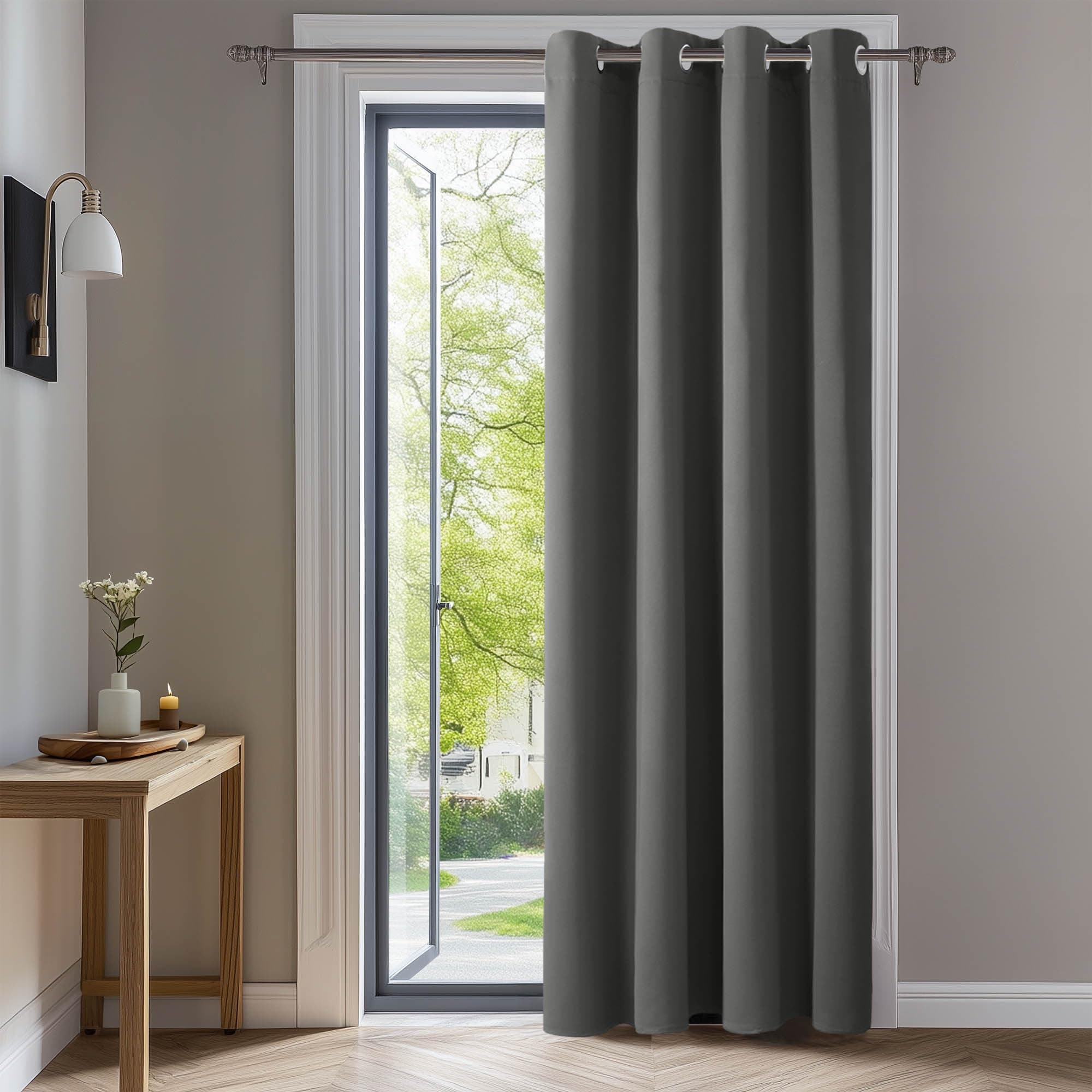 Deconovo Tende Camera da Letto Oscuranti per Interni 214 CM Altezza, Tenda Oscurante Termica Isolante con Anelli per Finestre 1 Pannello, 203x214 CM, Grigio Chiaro