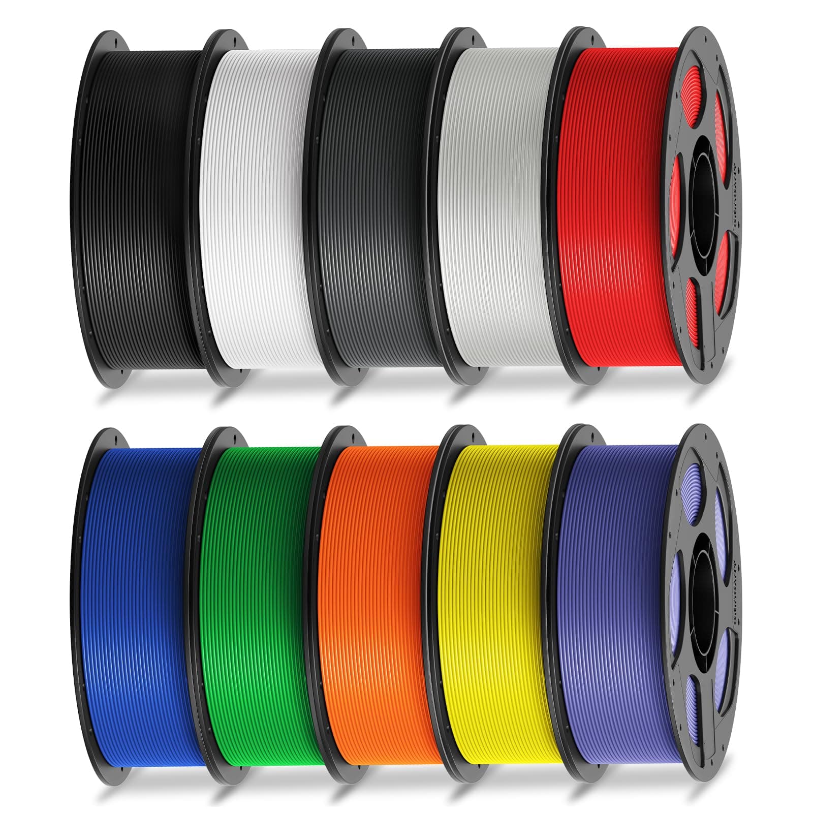 ANYCUBIC PLA Filamento, 10KG PLA para Impresora 3D, Carrete Desmontable, Negro&Blanco&Textura Gris&Transparente&Rojo&Azul&Verde&Naranja&Amarillo&Morado