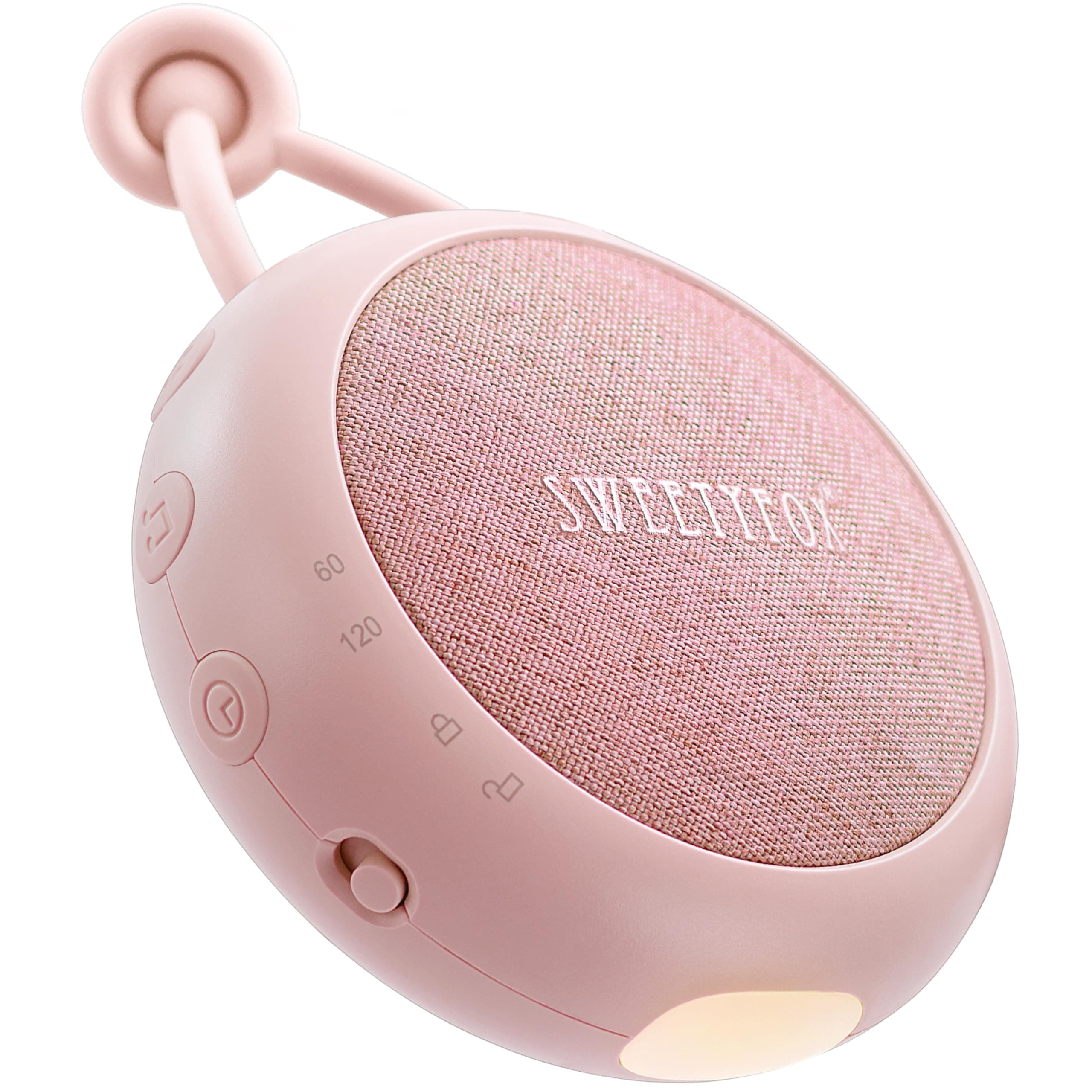 Sweety Fox Rumori Bianchi per Neonato - Rosa - Ninna Nanna per Bambini, Luce Notturna e Suoni Bianchi per Neonati, 15 Suoni, Ricaricabile USB