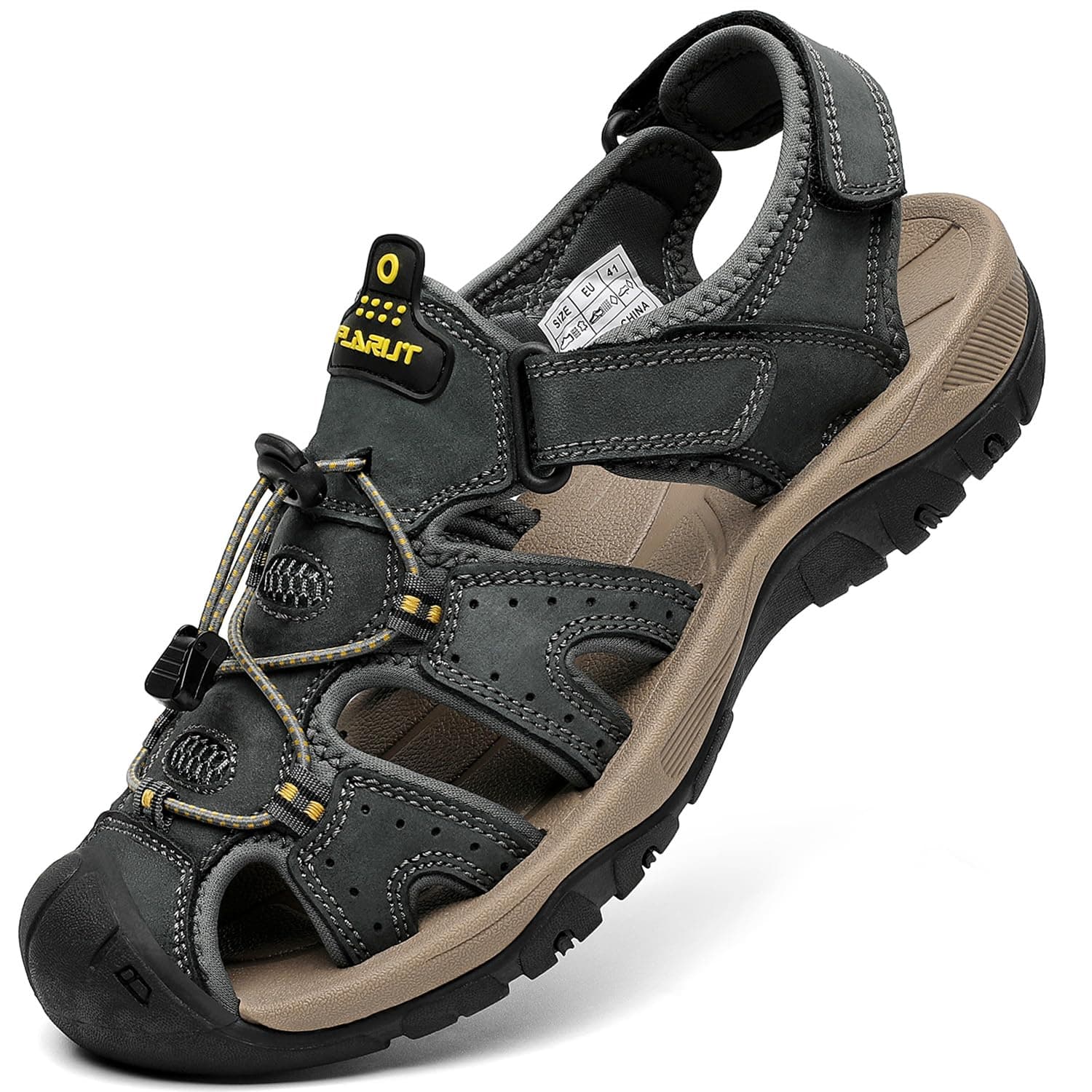 FLARUT Sandali Estivi Uomo Esterni PelleTraspirante Sandali Sportivi Scarpe da Trekking Passeggiata Fisherman Casual Sneakers Antiscivolo