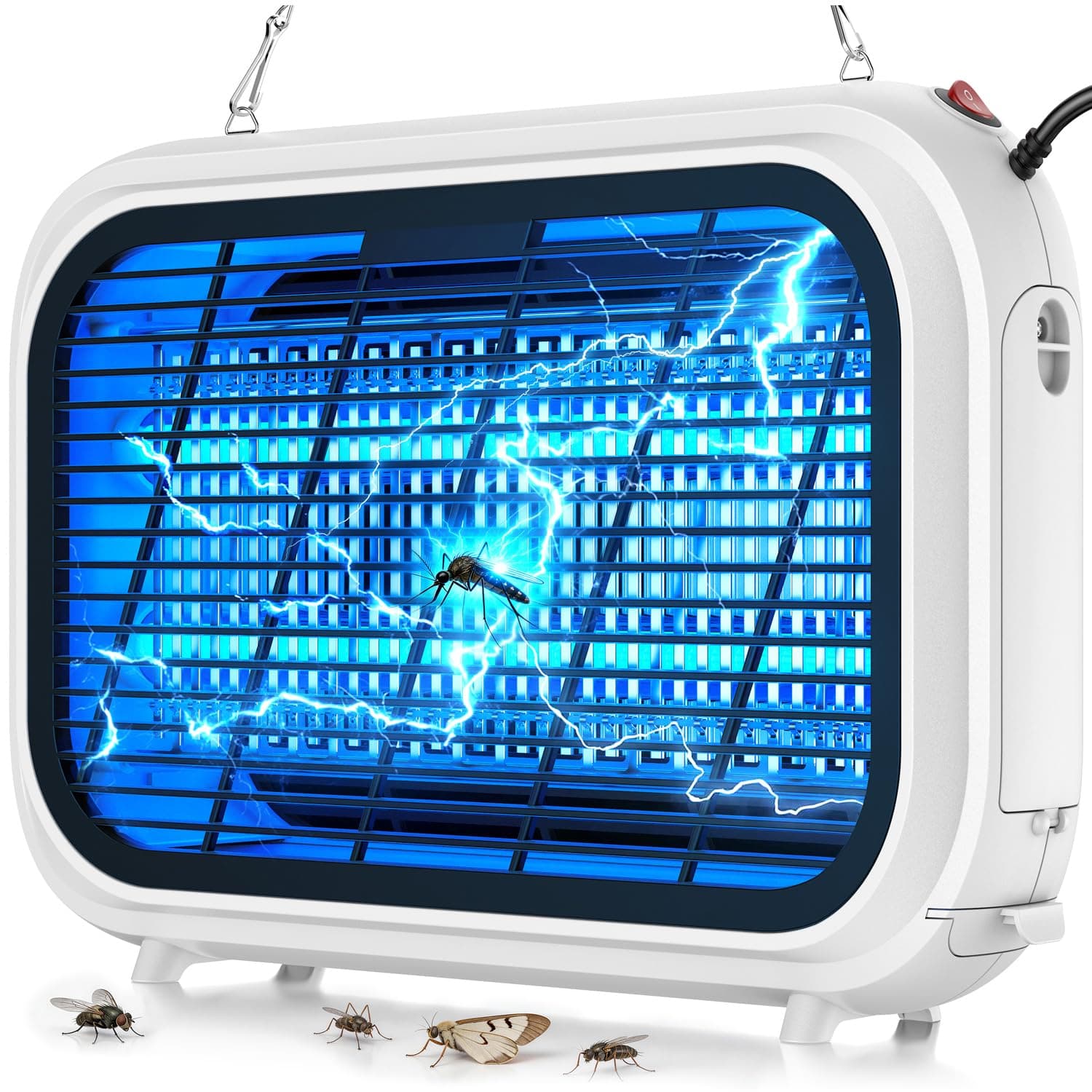 Lampe Anti Moustique, 20W Moustique Electrique, 2 UV LED Tue Moustique Electrique pour Intérieur et Extérieur, Anti Mouche Electrique Efficace Contre Les Moucherons, Mosquito et Insectes, Câble 1,5 m
