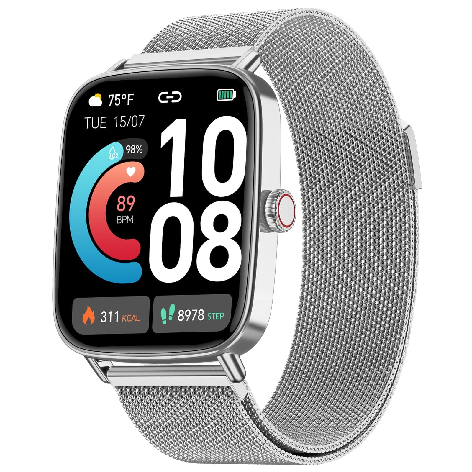 Reloj Inteligente Hombre Mujer con Llamadas, 1.85" Smartwatch Mujer Whatsapp Notificaciones,110+ Modos Deportivos Smart Watch con SpO2/Pulsómetro/Monitor de Sueño,Relojes IP68 para iPhone Android