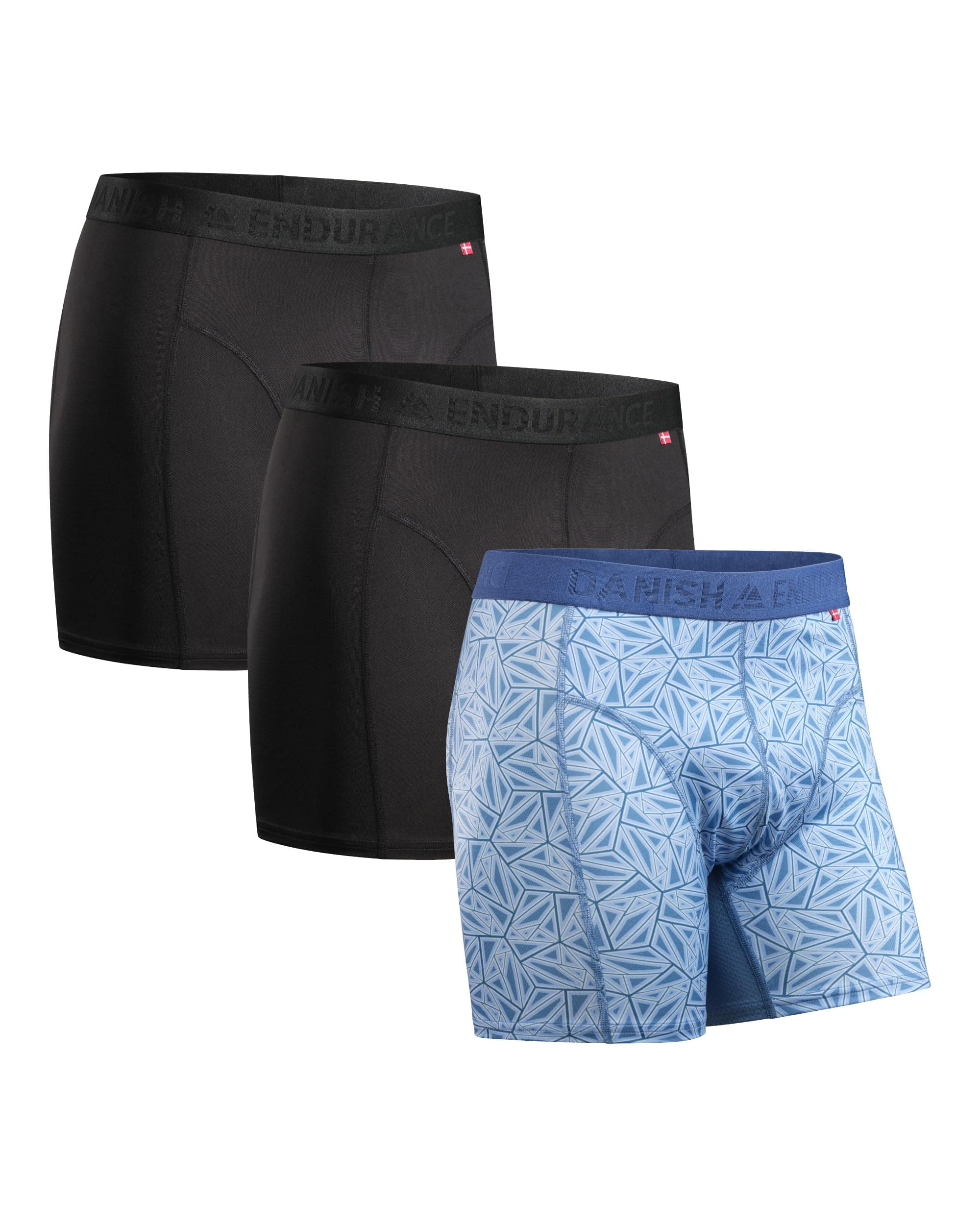 Danish Endurance Men's Sports Trunks 3-Pack Extra Long Ropa Interior de Hombres Hombre (Pack de 3)
