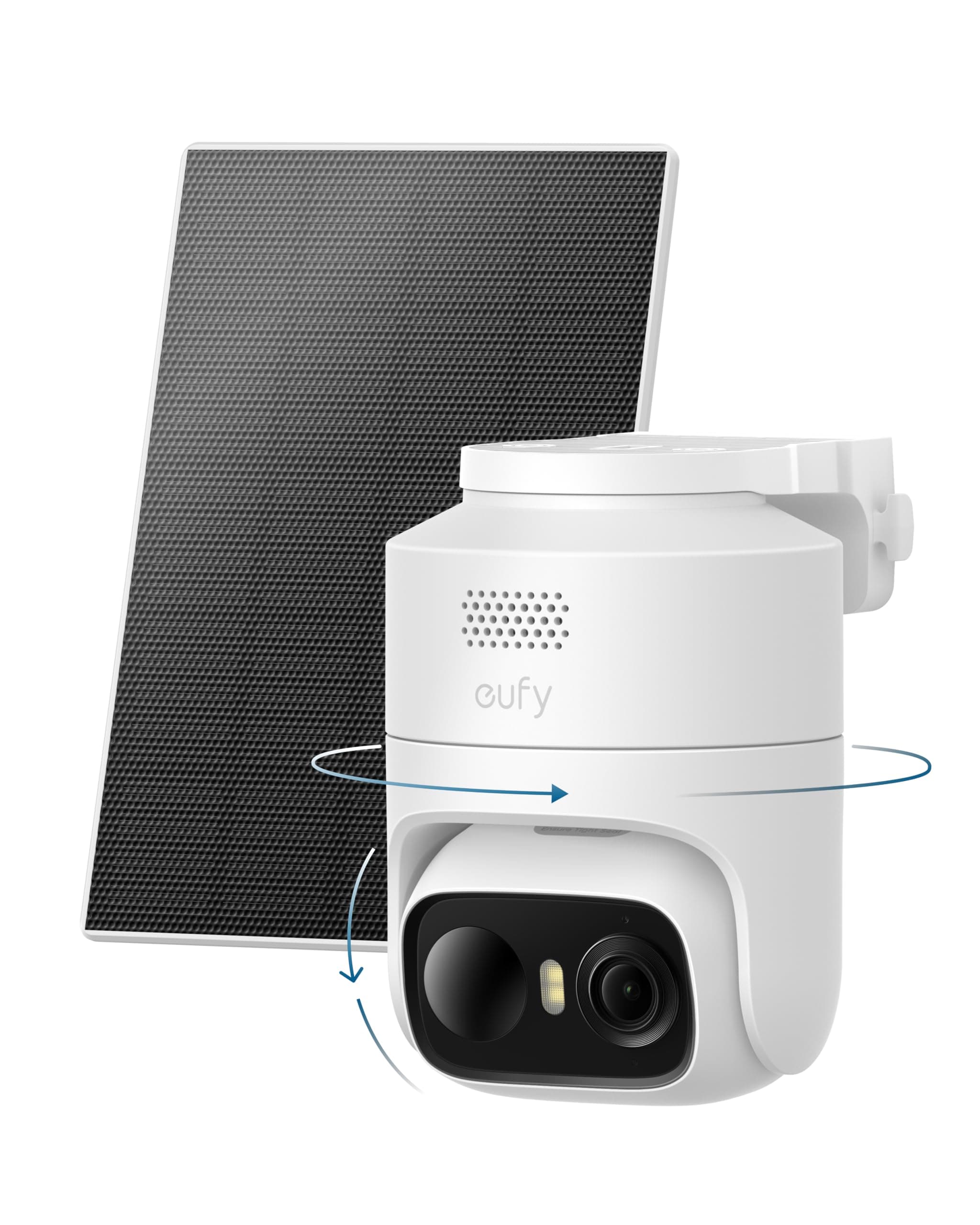 Anker eufy C37 2K Caméra Surveillance WiFi extérieur sans Fil | Caméra extérieure, suivi IA à 360° PTZ, énergie solaire, détection IA, sans frais, stockage local