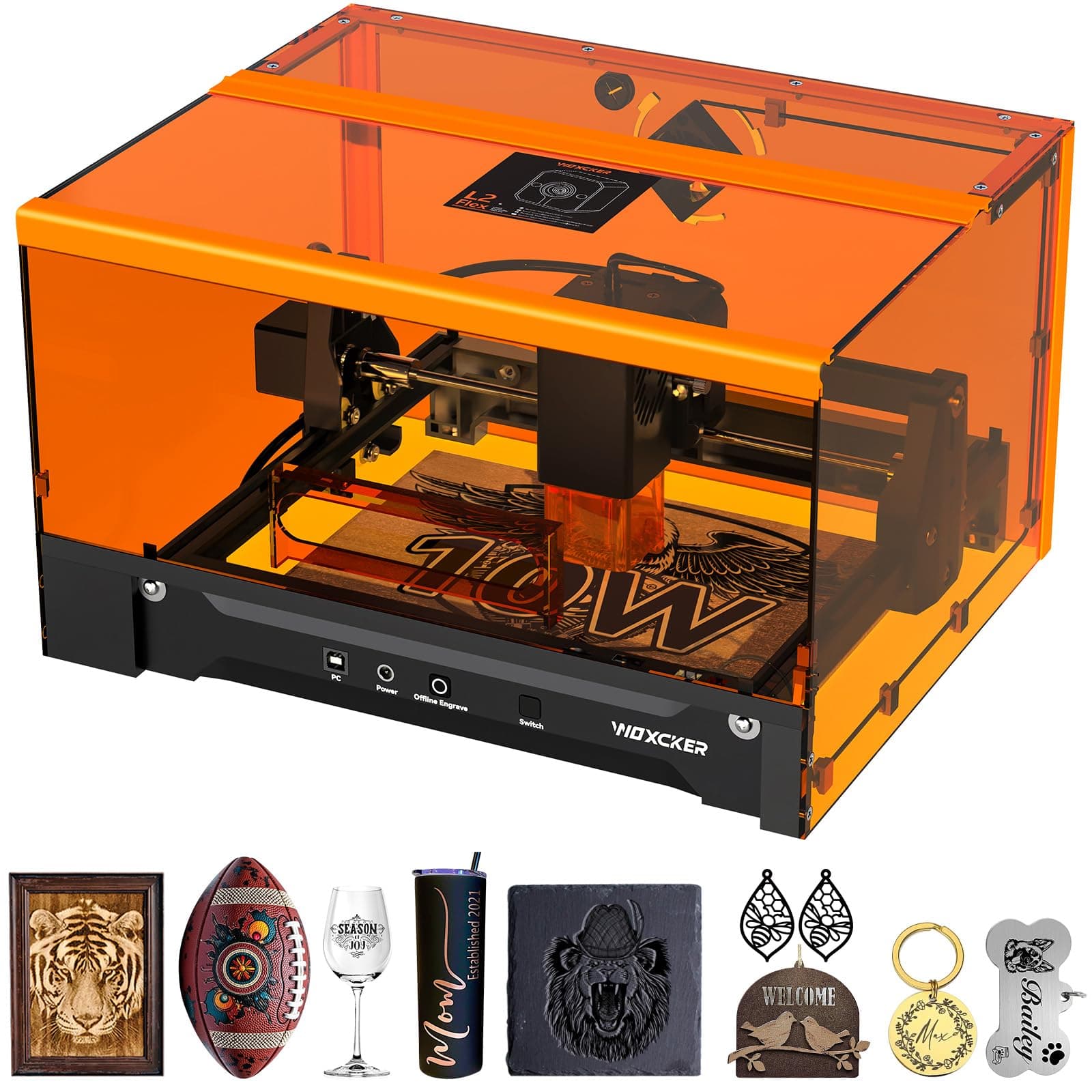 Machine a Graver Laser, L2 Flex 10W Graveur Laser Jointe, Machine de Gravure CNC Découpeuse Laser Haute Précision Zone de Travail 150x200 mm Pour le Bois, le Métal, l'acrylique, le Verre