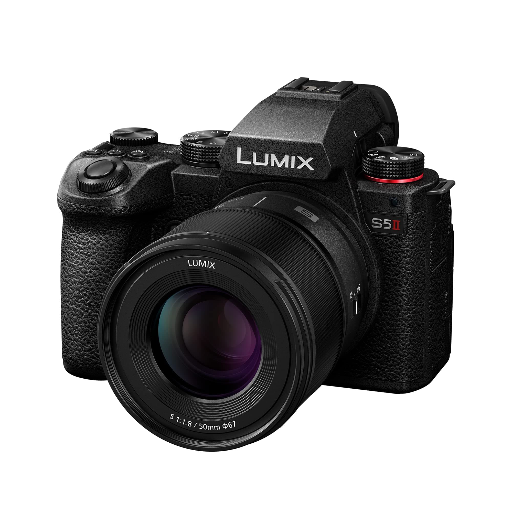 Panasonic Lumix S5M2 - Appareil Photo Hybride Plein Format + Objectif Lumix S 50mm F1.8 (24MP, AF Phase, Double Stabilisation, Vidéo 6K 10bit illimité, Rafale 30ips, Tropicalisé) – Version Française