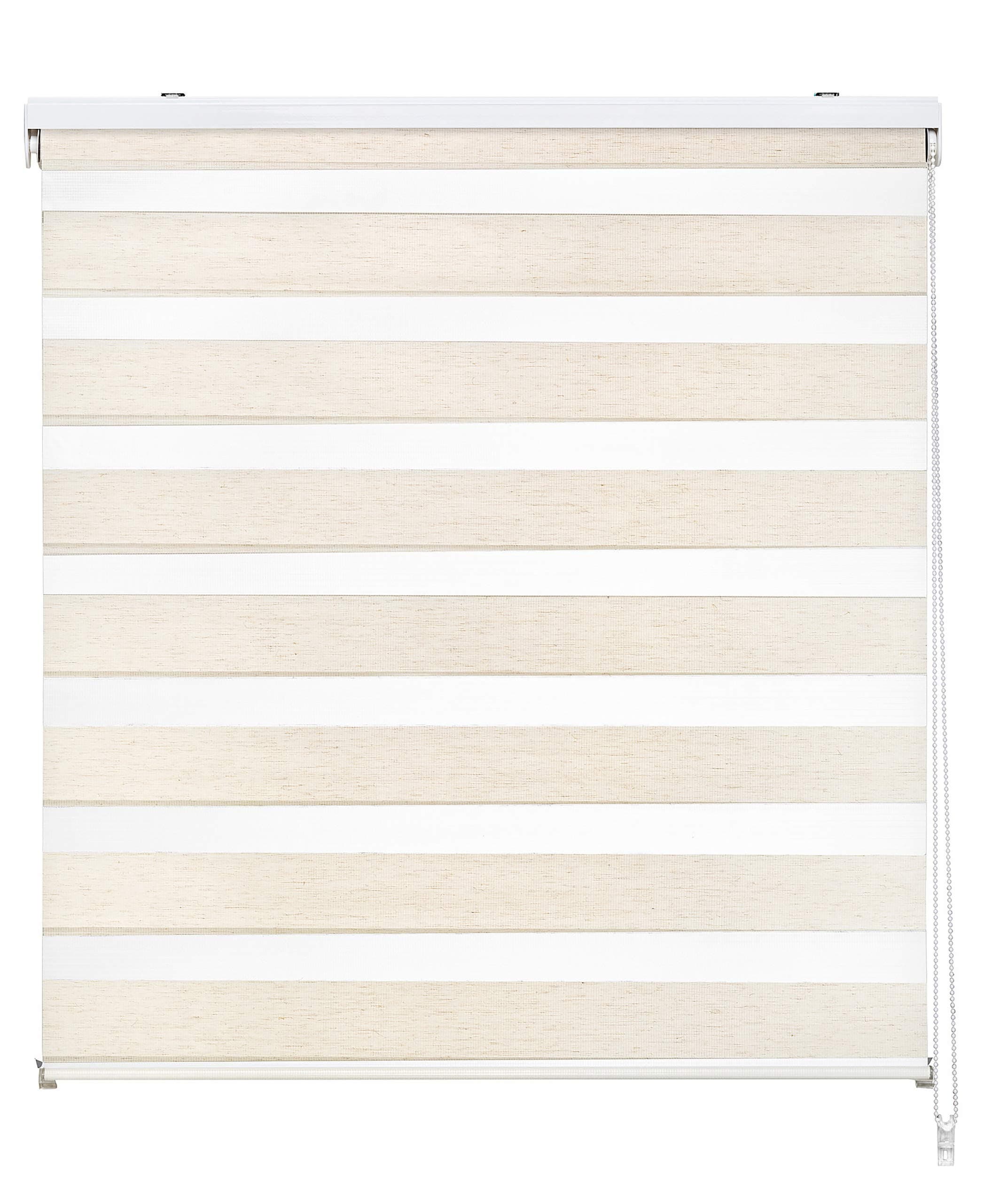 EASYDECO - Estor Enrollable Día y Noche - Lino (105_x_250_cm) | Tamaño Tela 101,8 x 250 cm