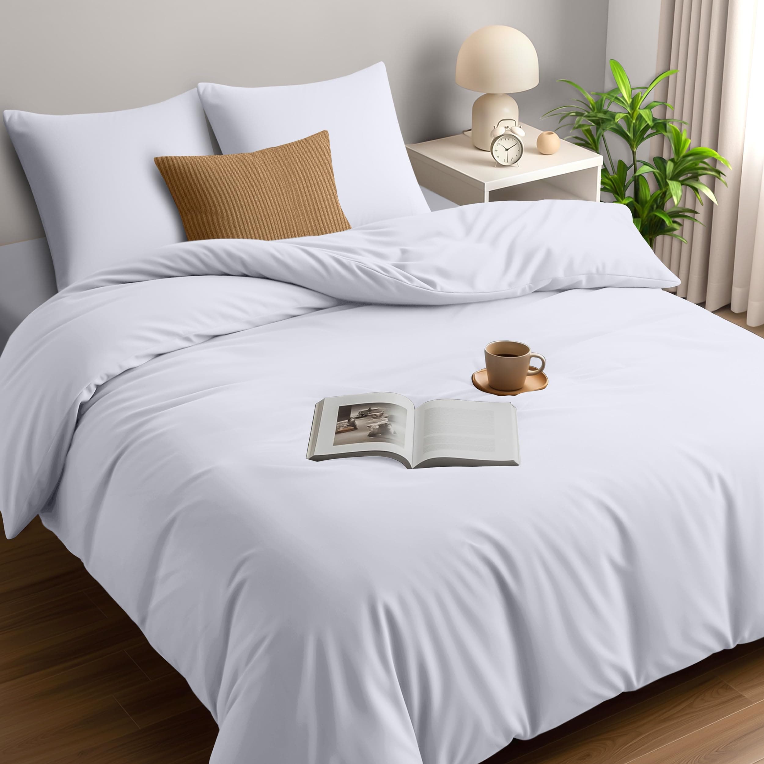 Utopia Bedding Housse de Couette 240x260 cm avec 2 Taies d'oreiller 65x65 cm (Blanc) - Parure de Lit 240 x 260 cm - Ensembles de Housses de Couette en Microfibre brossée Douce