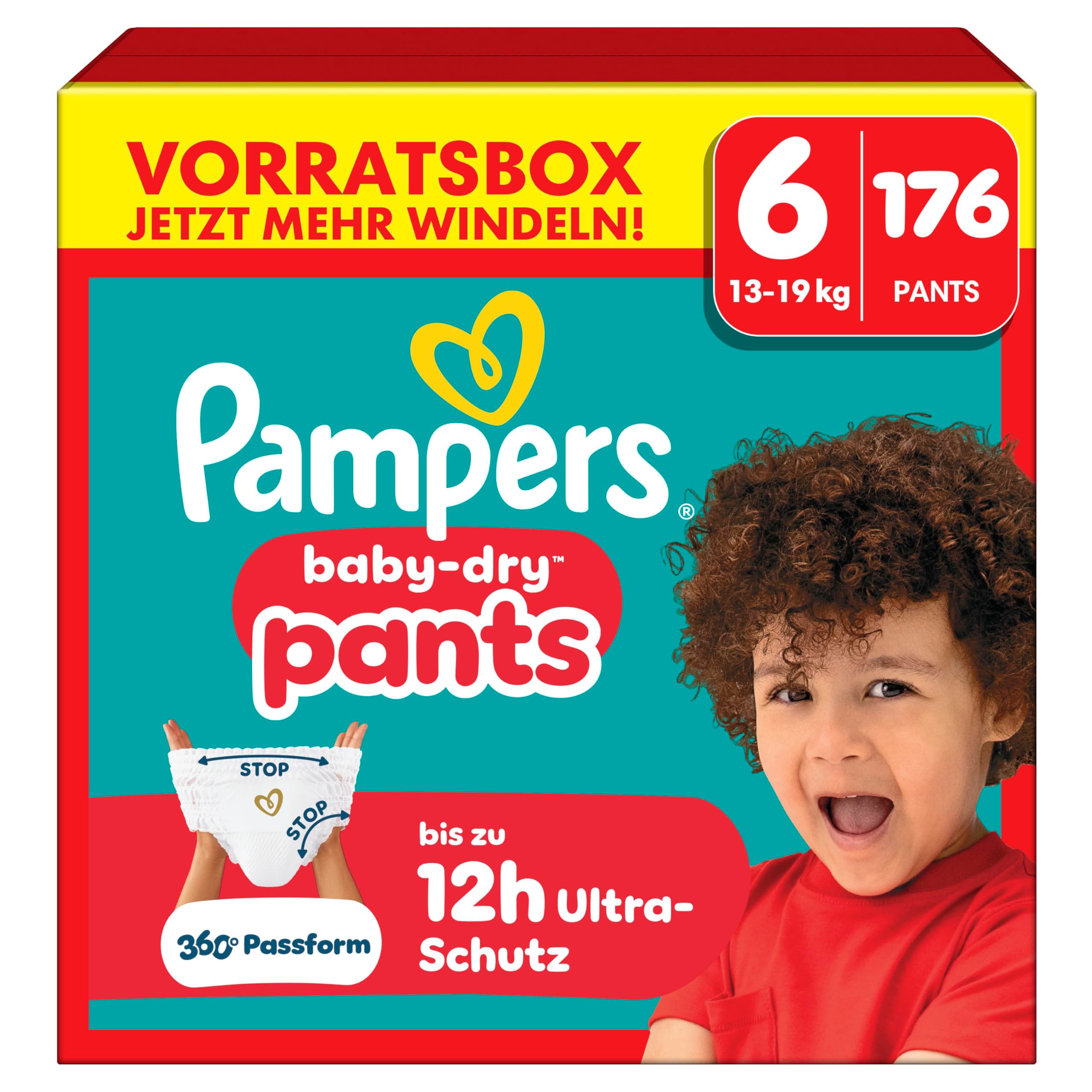 Pampers Baby-Dry Pants Größe 6, 176 Stück, 13-19 kg, 360° auslaufsichere Passform für Tag und Nacht