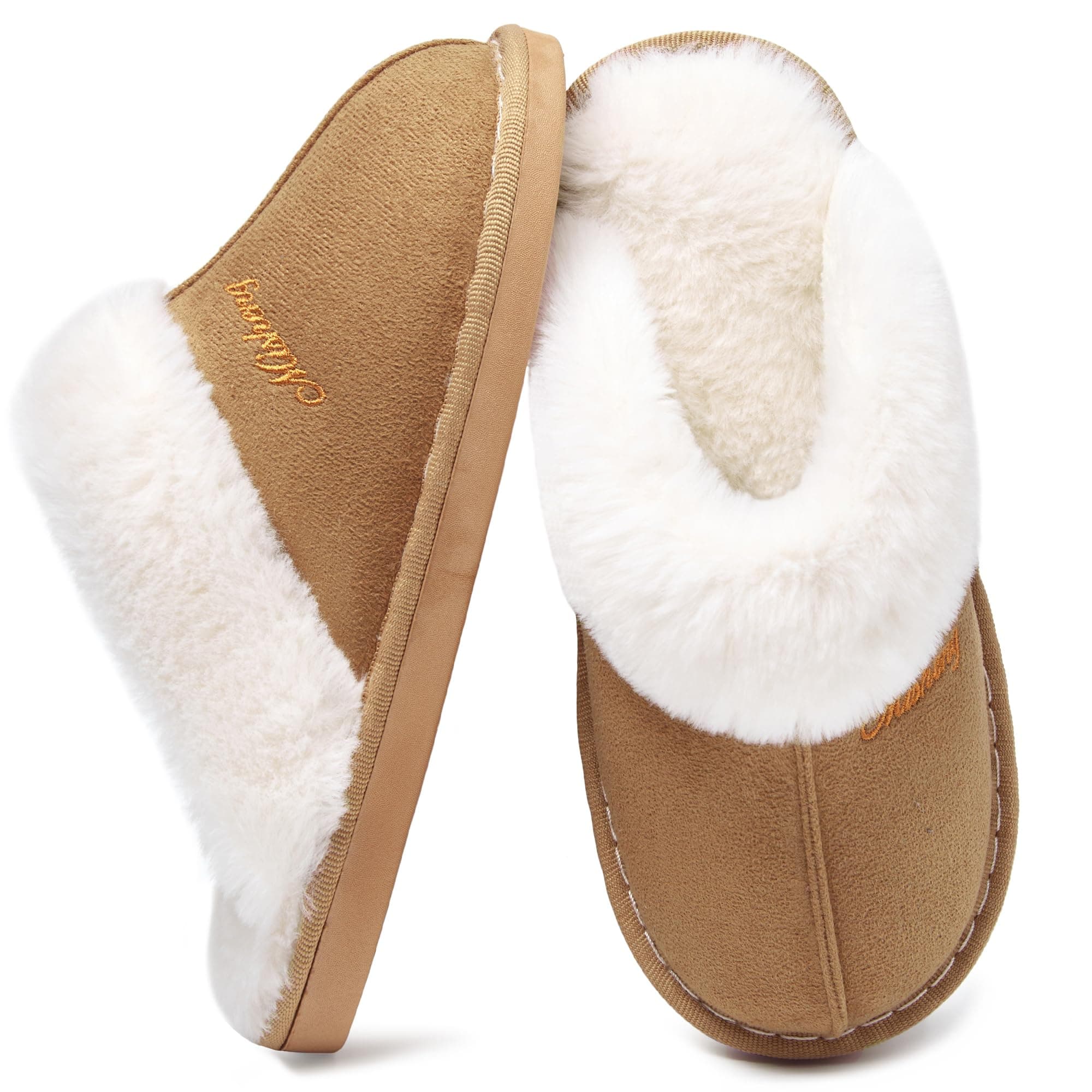 Donpapa Chaussons Femme Homme Hiver Chaud Mémoire Mousse Fourré Pantoufles | Confortable Faux Daim Mules, Moelleux et Doux Slippers, Antidérapantes, Intérieur/extérieur