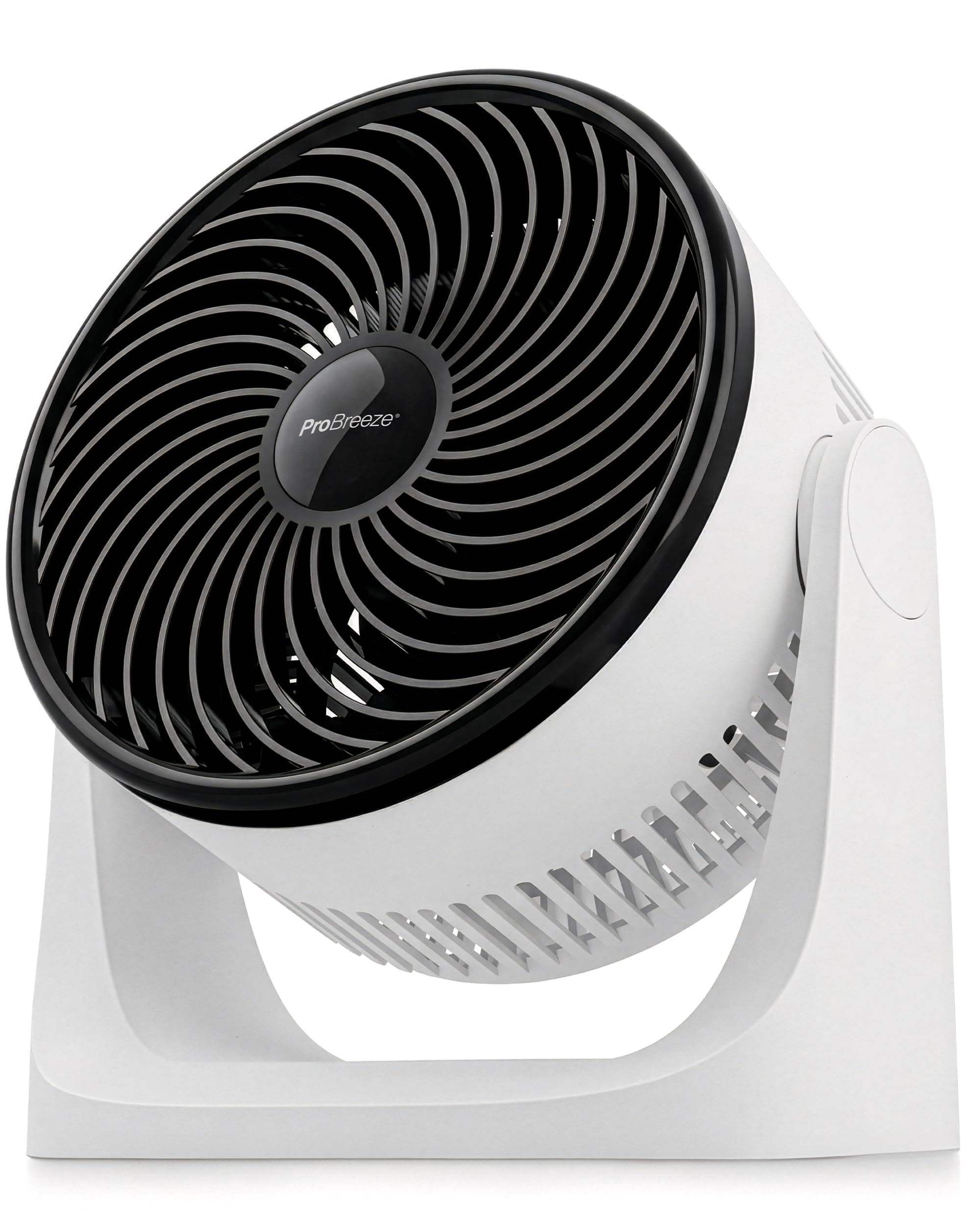 Pro Breeze AirFlo Mini Ventilador de Mesa Potente y Silencioso, Ventilador Portatil Pequeño con 3 Velocidades, de Sobremesa con Inclinación 90° para Escritorio, Hogar y Oficina - Blanco