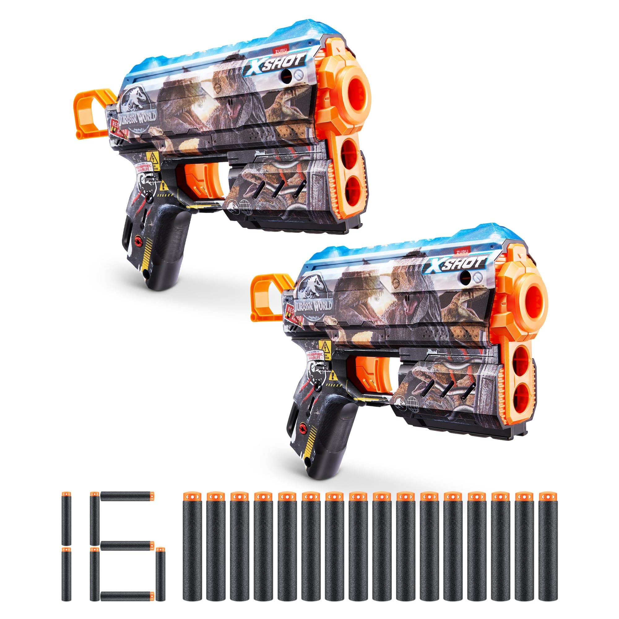 XSHOT Skins Flux Jurassic World Dart Blaster (8 Darts) 2PK von ZURU (Jurassic World)