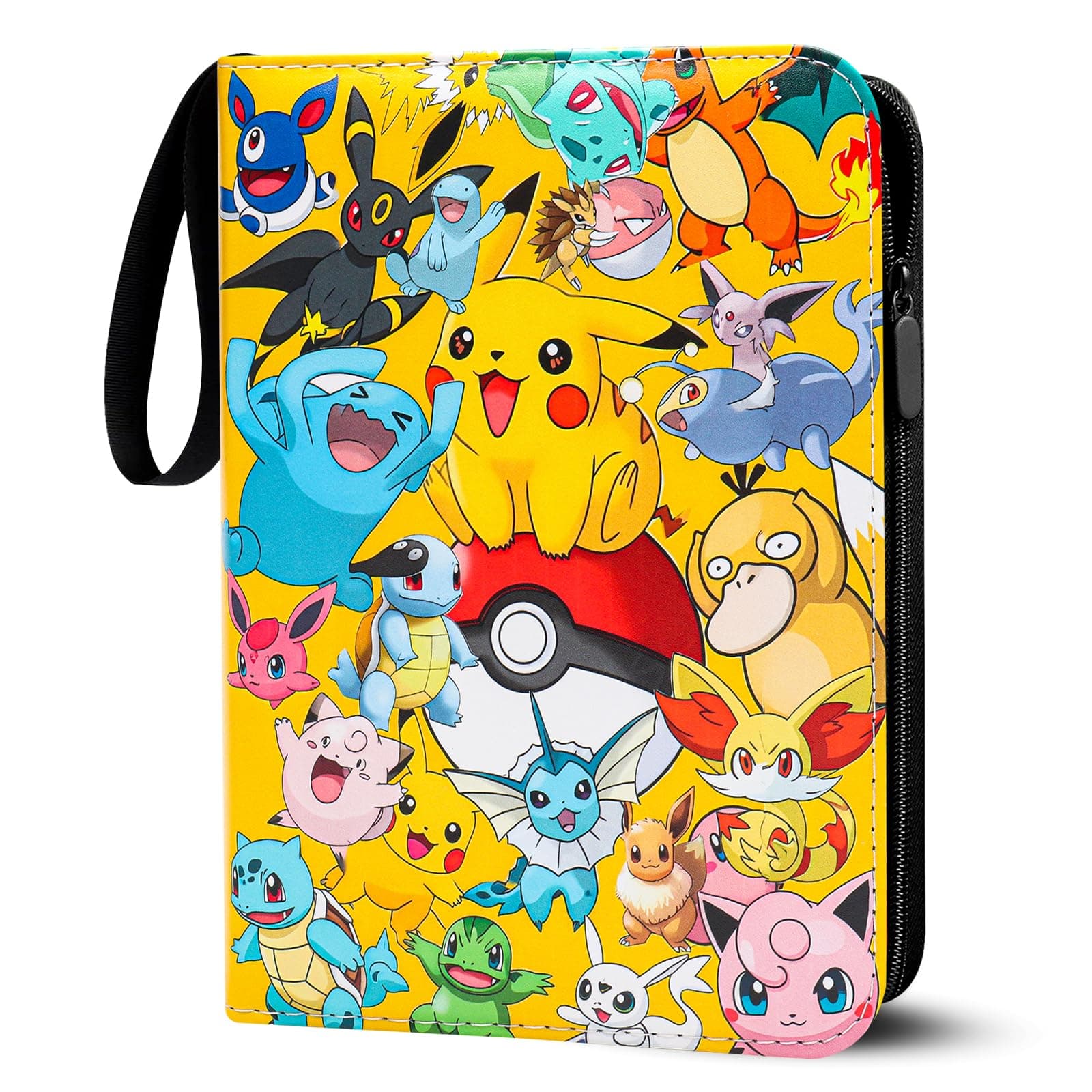 Classeur Carte,Capacité de 50 pages de 400 Cartes,Porte Cartes en cuir Portable Imperméable Fermeture éclair,Organissateur de Cartes, un cadeau les garçons et les filles (PK400)