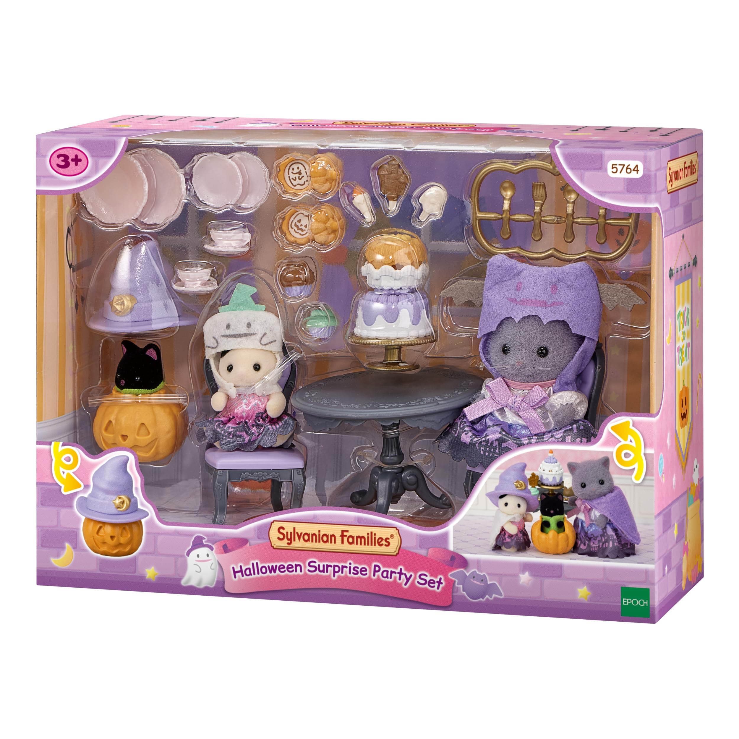 Sylvanian Families - Le goûter d'halloween - Plongez dans l'univers de la Famille Sylvanian - Maison de poupées - Jouet Enfant 3 Ans et + - pour stimuler l'imagination des Enfants - 5764