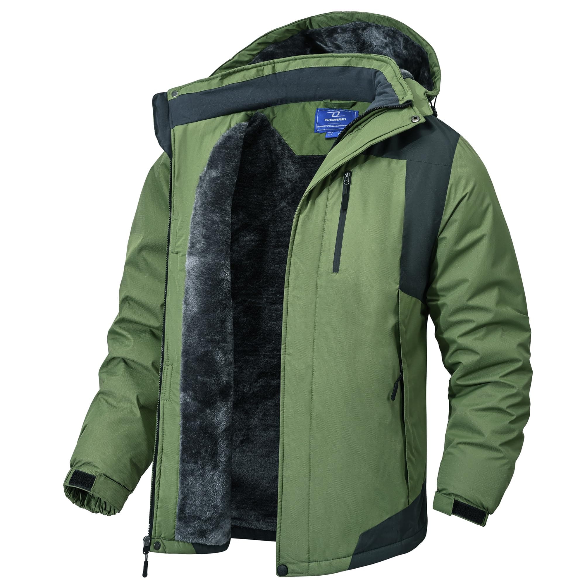 Zzkouine Impermeabile Giacca Da Montagna In Pile Da Uomo Giacca Da Sci Calda Multi-Tasche Adatto Per Sport Invernali E Attività Outdoor In Montagna Antivento Impermeabile E Traspirante