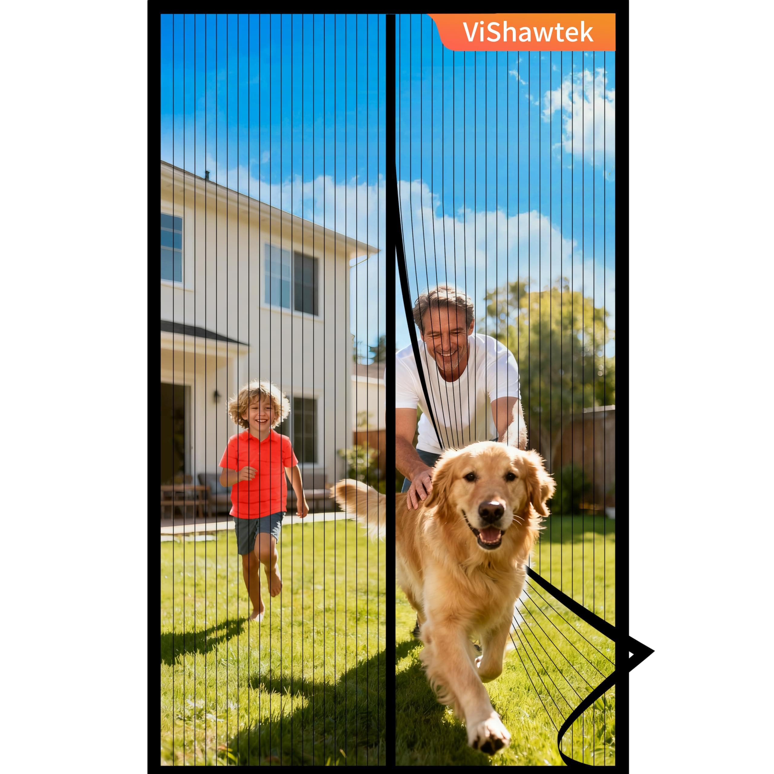 ViShawtek Mosquitera Puerta Magnetica 110x210, Cortina Mosquitera Puerta Exterior, Rede Mosquito Porta MagnéTica, Mosquito Net, Fly Screens For Doors