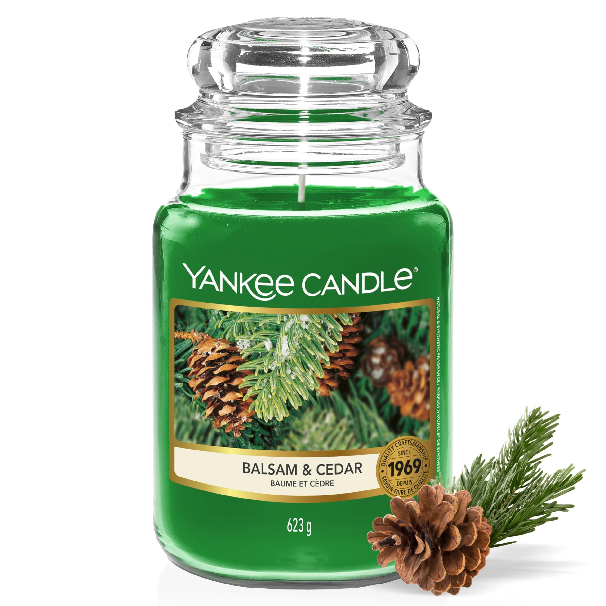 Yankee Candle Candela profumata | Candela in giara grande della Balsamo & Cedro | Candele a lunga combustione: fino a 150 ore | Regali di Natale perfetti per le donne