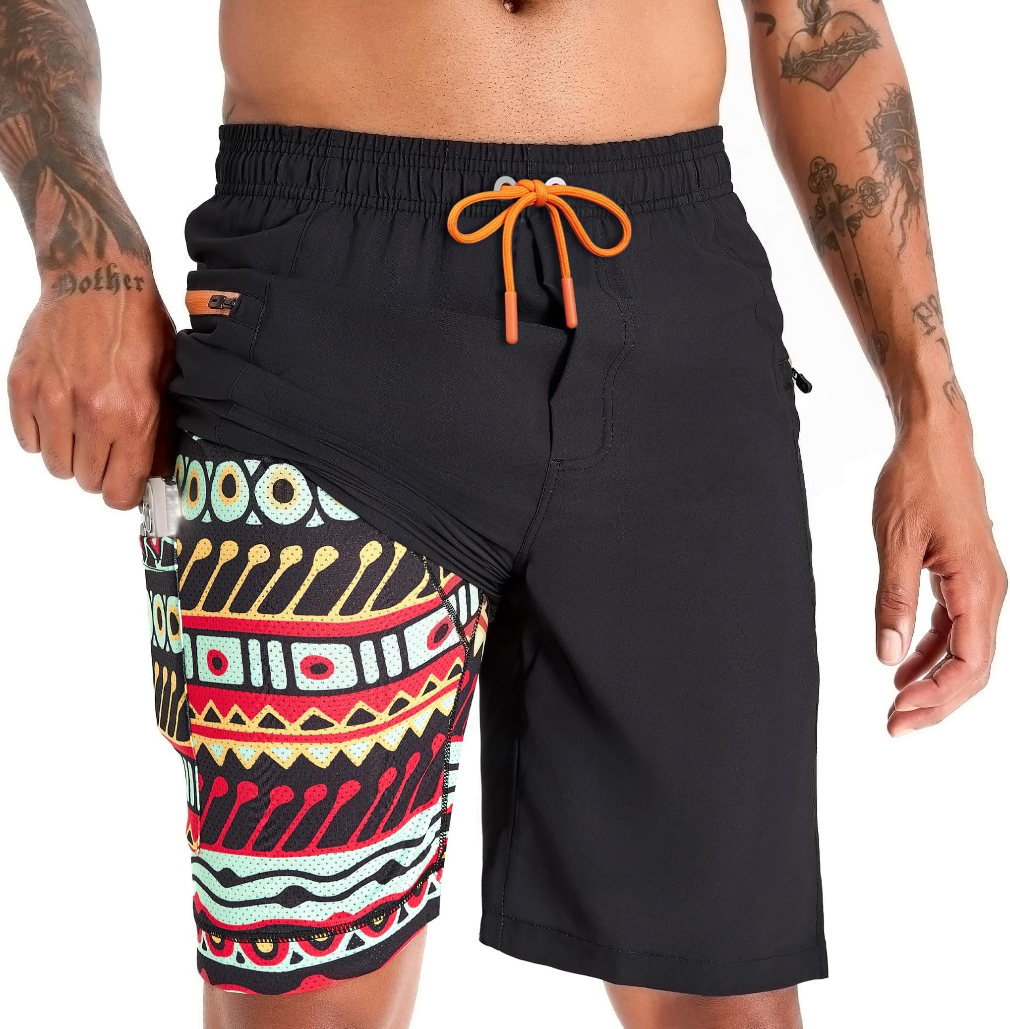 APTRO Costumi Pantaloncini da Bagno Uomo Mare Surf Piscina Stampa Hawaiana Estiva Grande Asciugatura Rapida con Fodera in Rete