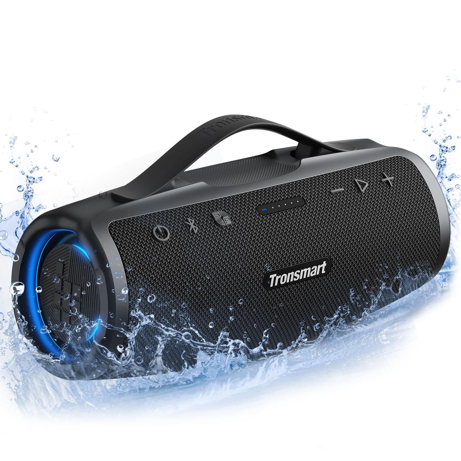 Tronsmart Mirtune S100 Altavoz Bluetooth 50W, Altavoz Portátil Potente, Resistente al Agua IPX7, Retractable Handle, 20H de Reproducción, Sonido Estéreo, Aux y Powerbank, Speaker con EQ para Exterior