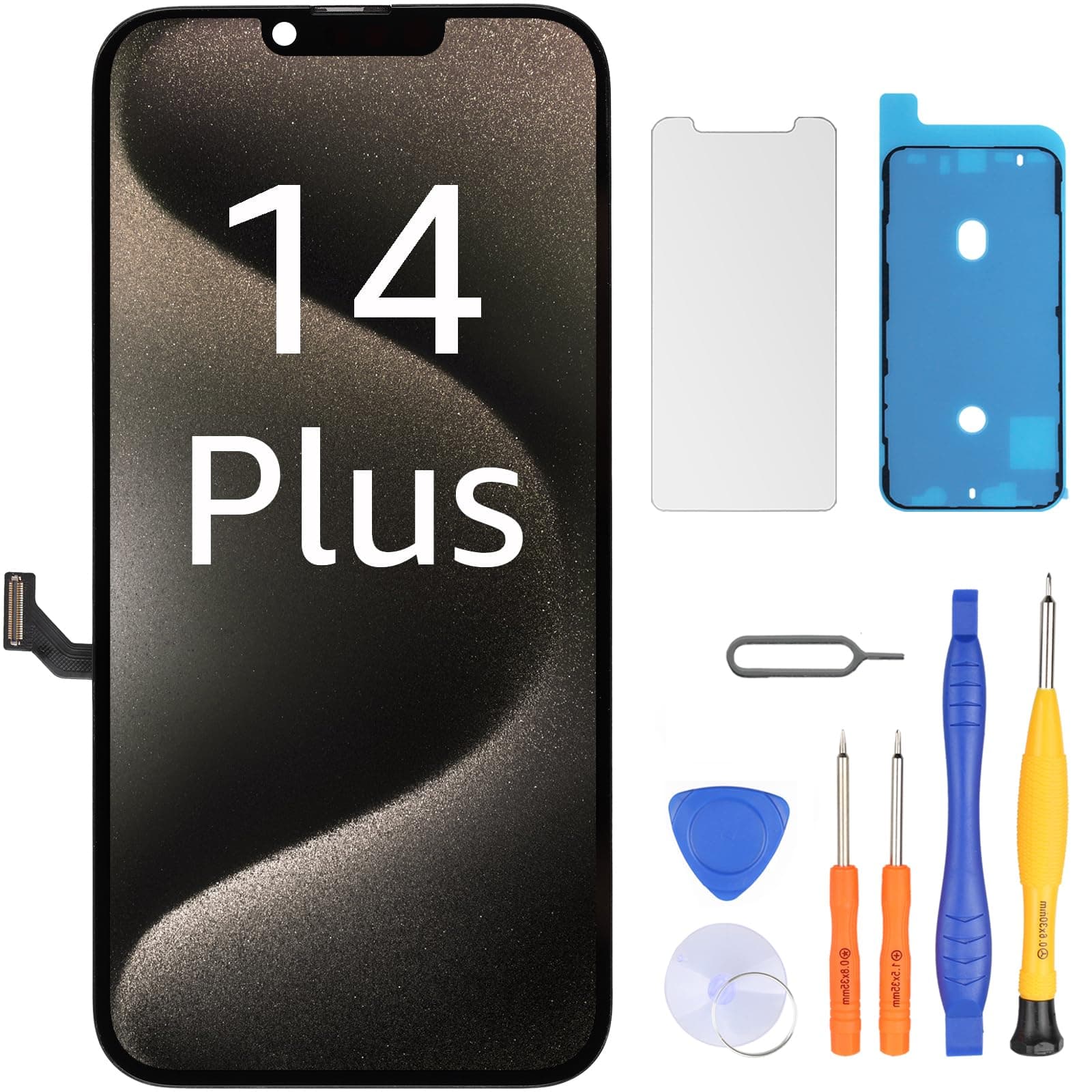LL TRADER Display per iPhone 14 Plus, 6,7" FHD Touchscreen di Ricambio per iPhone 14 Plus LCD Digitizer con Strumento di Riparazione U01