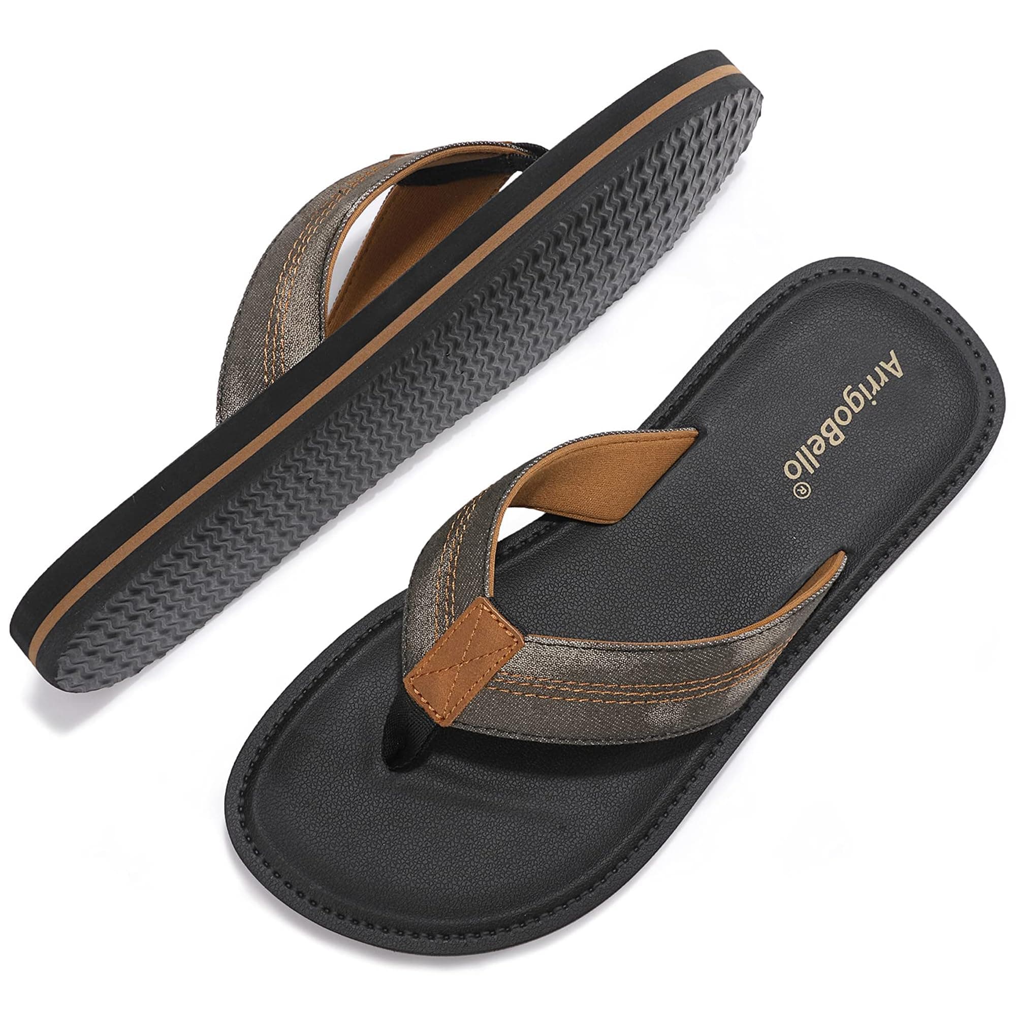 ARRIGO BELLO Chanclas Hombre Chancletas Verano Flip Flops Vestir Antideslizante Piel Cuero Sandalias Talla 41-46