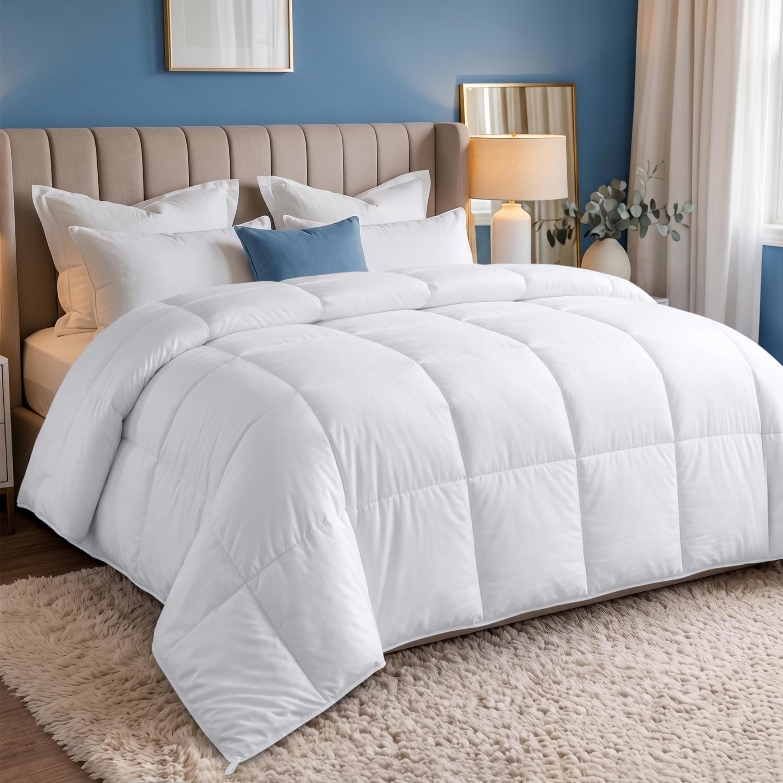 Utopia Bedding Edredón Acolchado 155x220 cm, Edredon Cama 90, Relleno Nórdico 200 gr/m² en 100% Microfibra (Blanco)