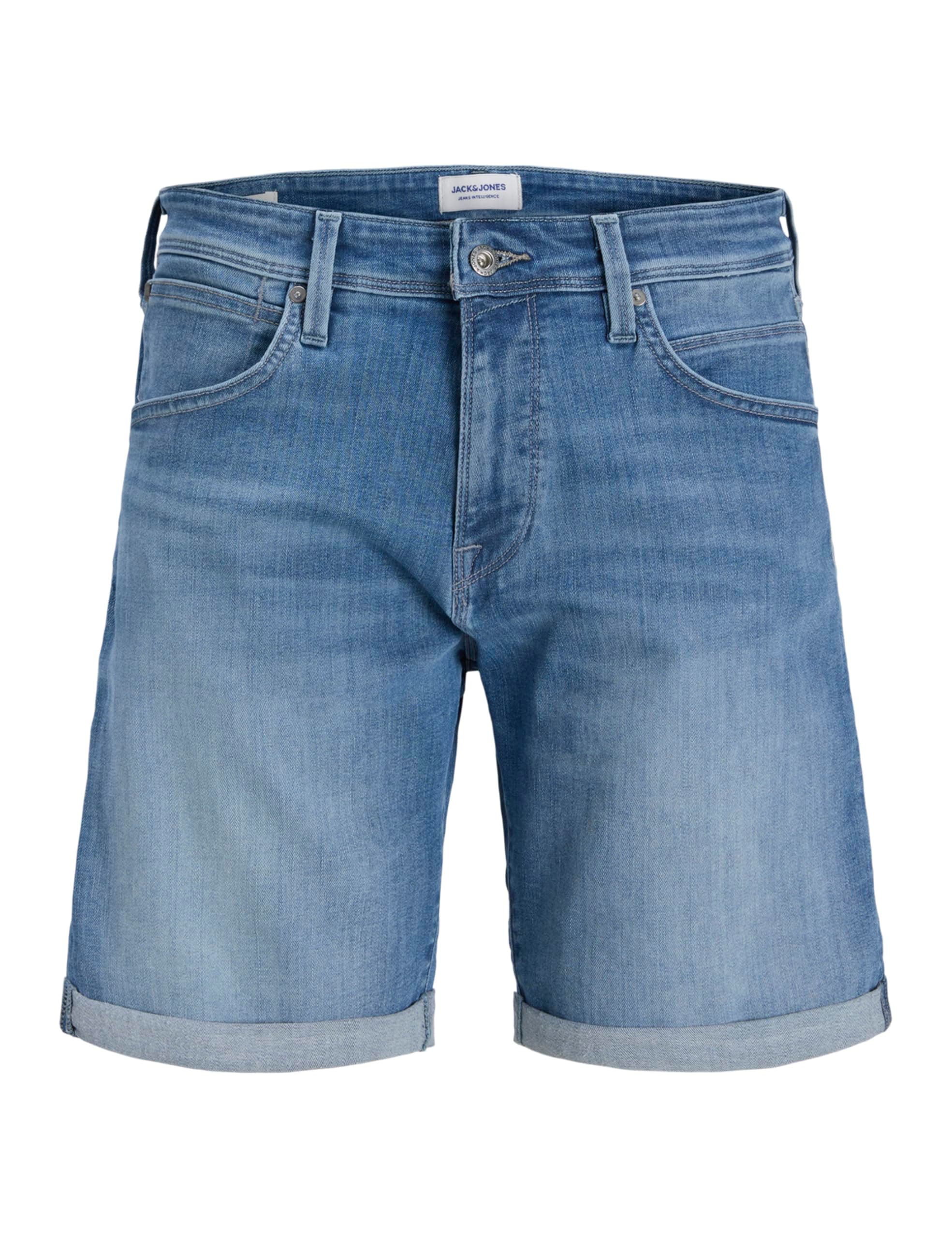 JACK & JONES Pantalones Cortos Hombre Ajuste Regular Estilo Desgastado Bolsillo Botonadura 5 Bolsillos
