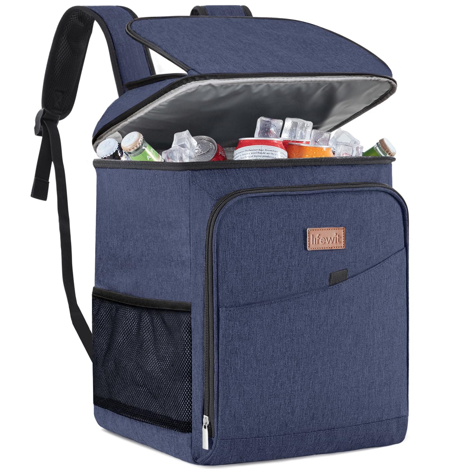 Lifewit Mochila Nevera Isotermica, Neveras Portatil, Cestas para Vajilla de Exterior y Picnic, Grande Mochilas Termica Porta Alimentos para Playa, Camping, Viaje, Azul Oscuro, 26L