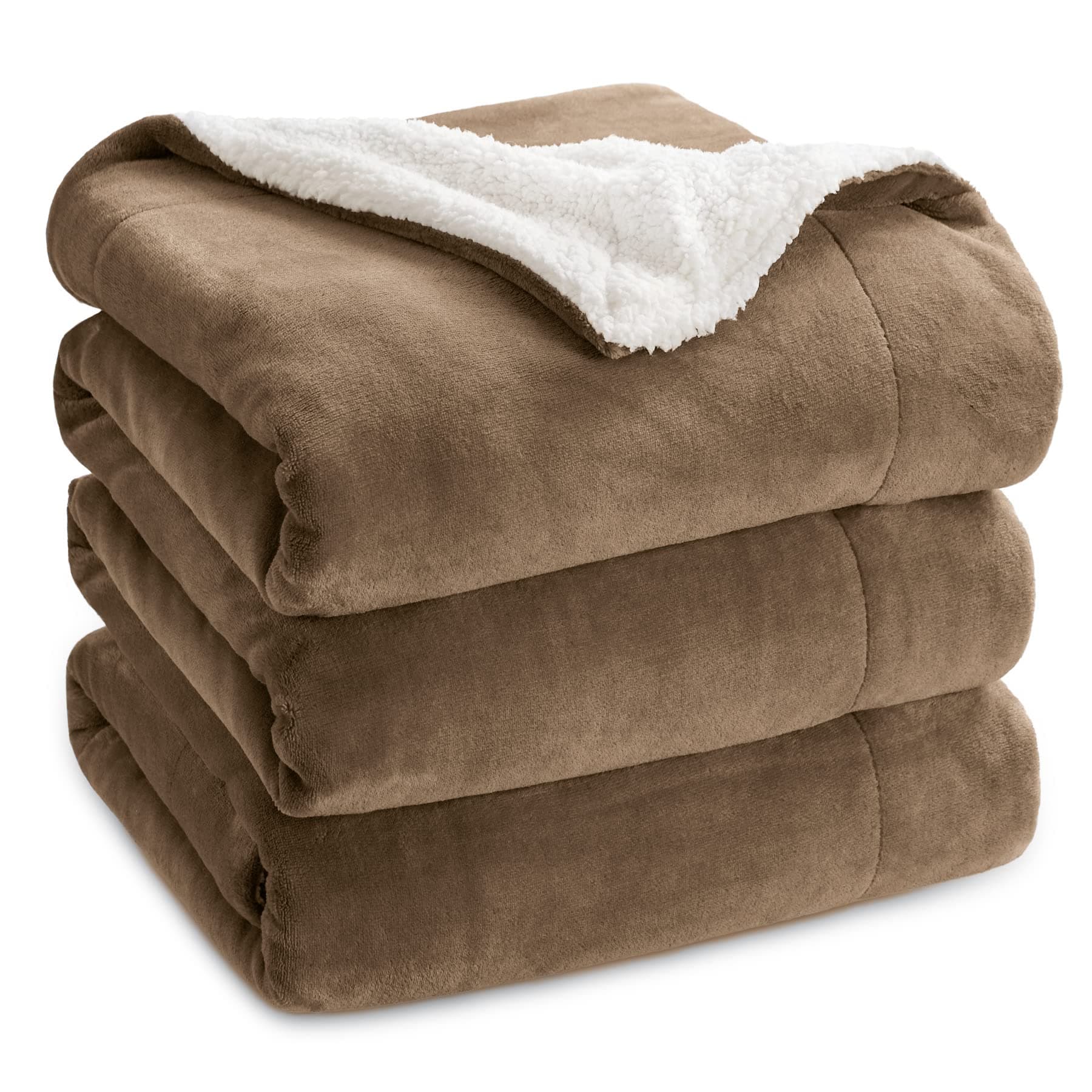 Bedsure Manta Sofá Polar Invierno - Sherpa, Camello, 220x240 cm | Mantas para Cama, Mantas Grande Suave y Cálida para Sofá, Manta Borrego Polar Reversible de Franela y Borreguito, Acogedor