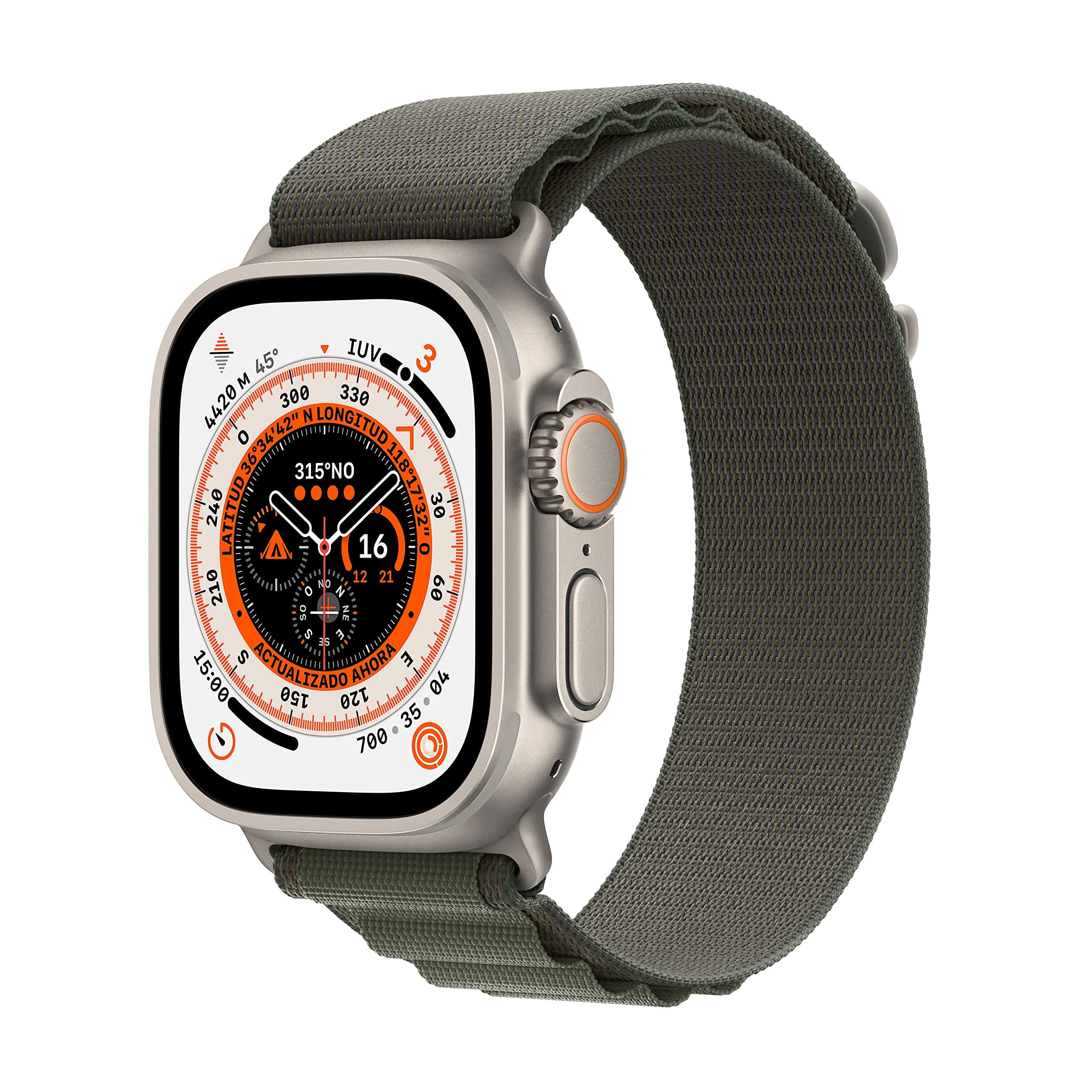 Apple Watch Ultra (GPS + Cellular, 49mm) Cassa in titanio e Alpine Loop Verde - Small (Ricondizionato)