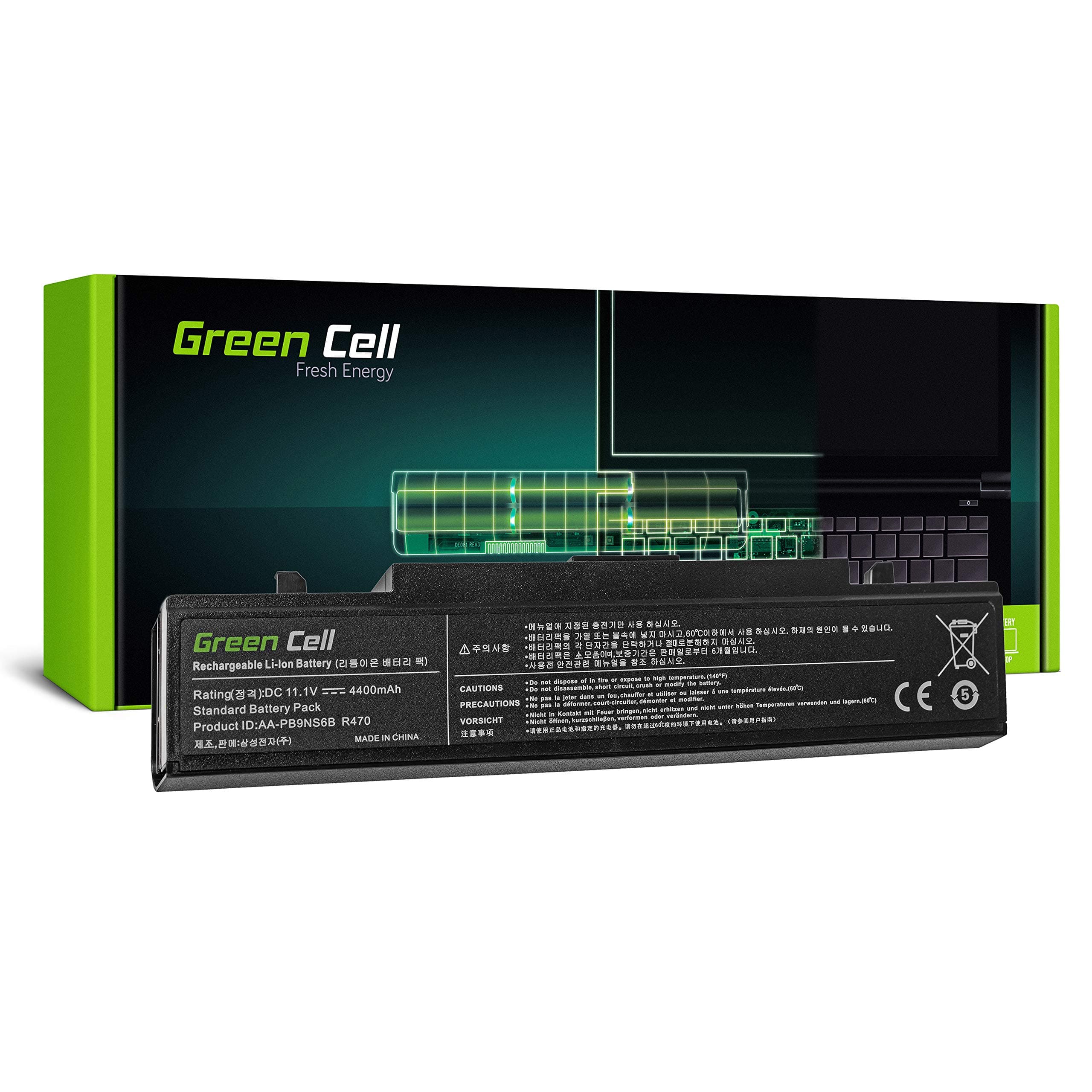 Green Cell AA-PB9NC6B / AA-PB9NS6B Batería para Samsung Serie 3 y Serie R Ordenadores Portatiles (6 Celdas 4400mAh 11.1V)