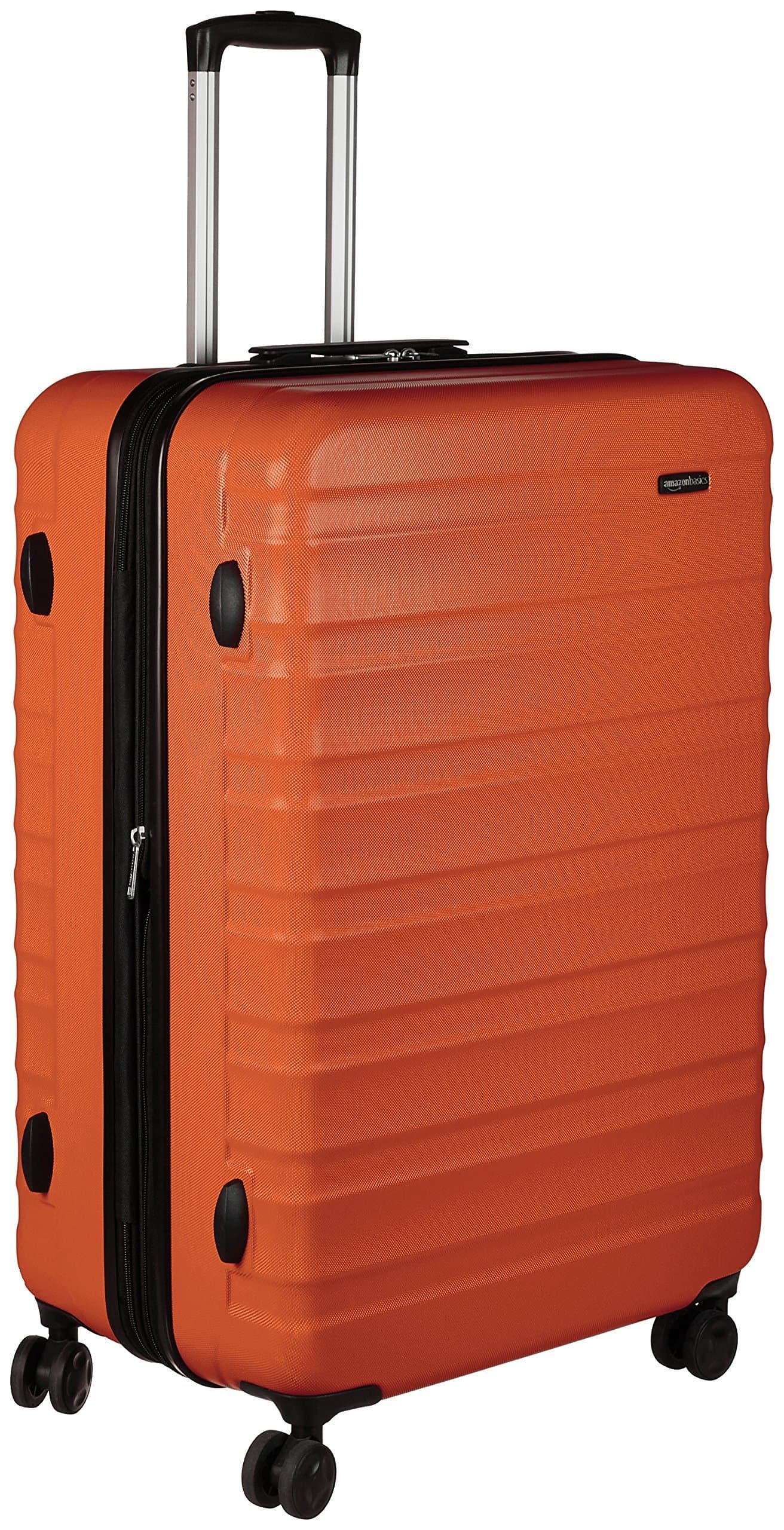 Amazon Basics Maleta Rígida Grande - Equipaje de Viaje Extensible ABS con 4 Ruedas Dobles Giratorias - Resistente a Arañazos y Ligera - 78 x 52,6 x 32cm - Naranja Quemado