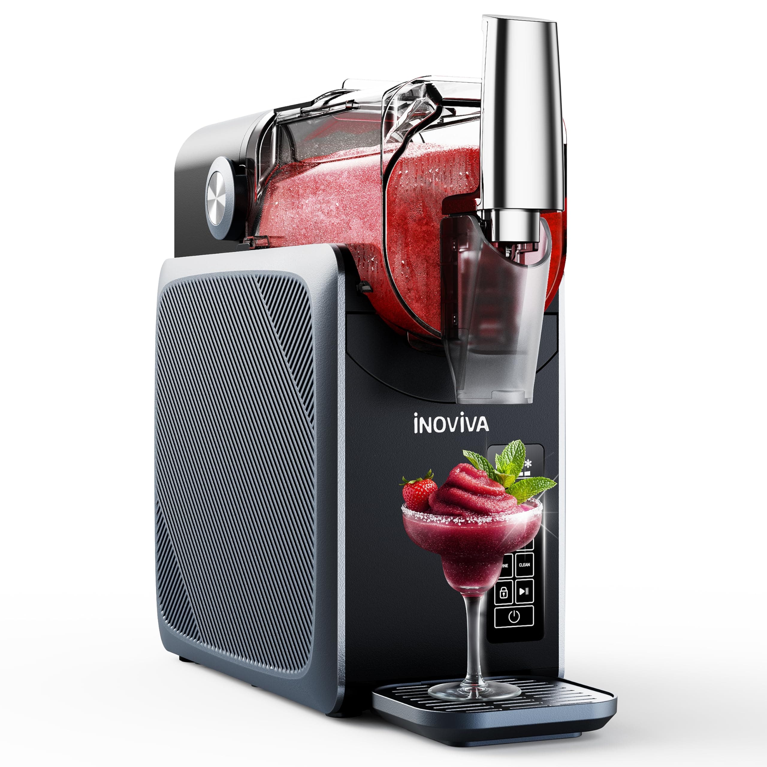 INOVIVA Machine à Granités 2,6 L,Slush Machine sans Glace, Granités à Domicile avec Autonettoyage, 5 Modes Préréglés, Slushies, Milkshakes, Frappés et Cocktails Congelés